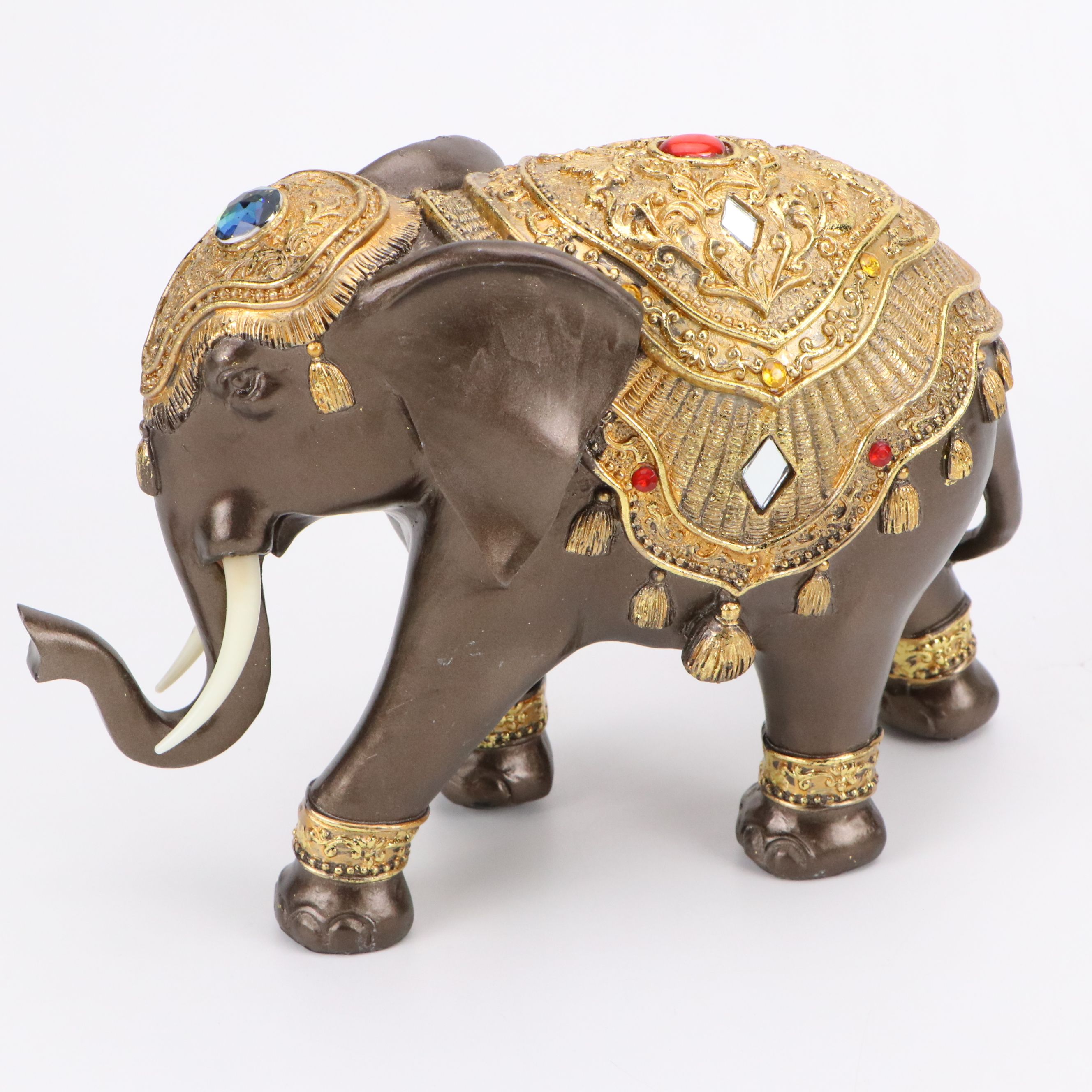 Indian Embroidered Placemat, Ornate Traditional Wedding Pouch and Elephant