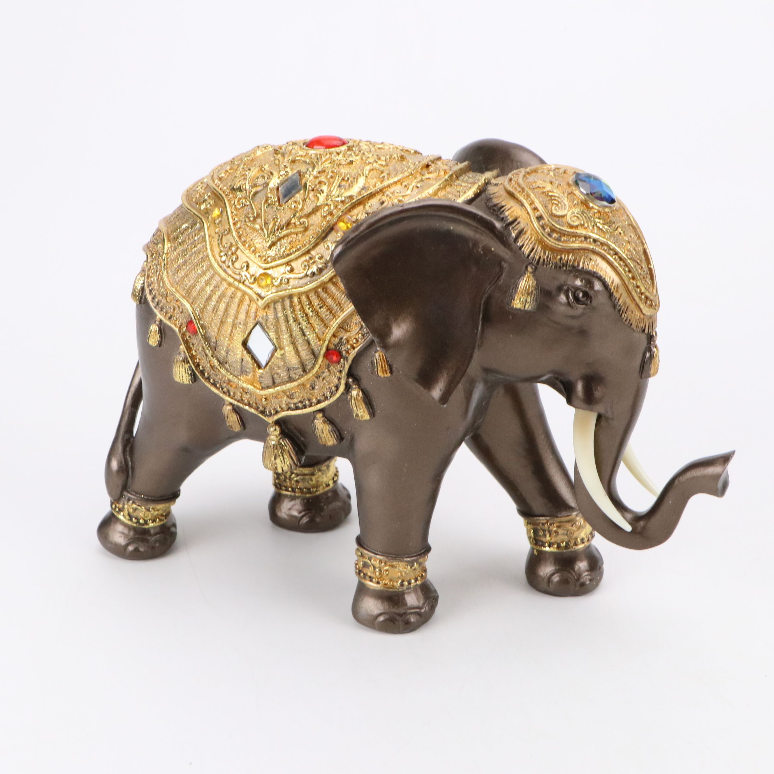 Indian Embroidered Placemat, Ornate Traditional Wedding Pouch and Elephant