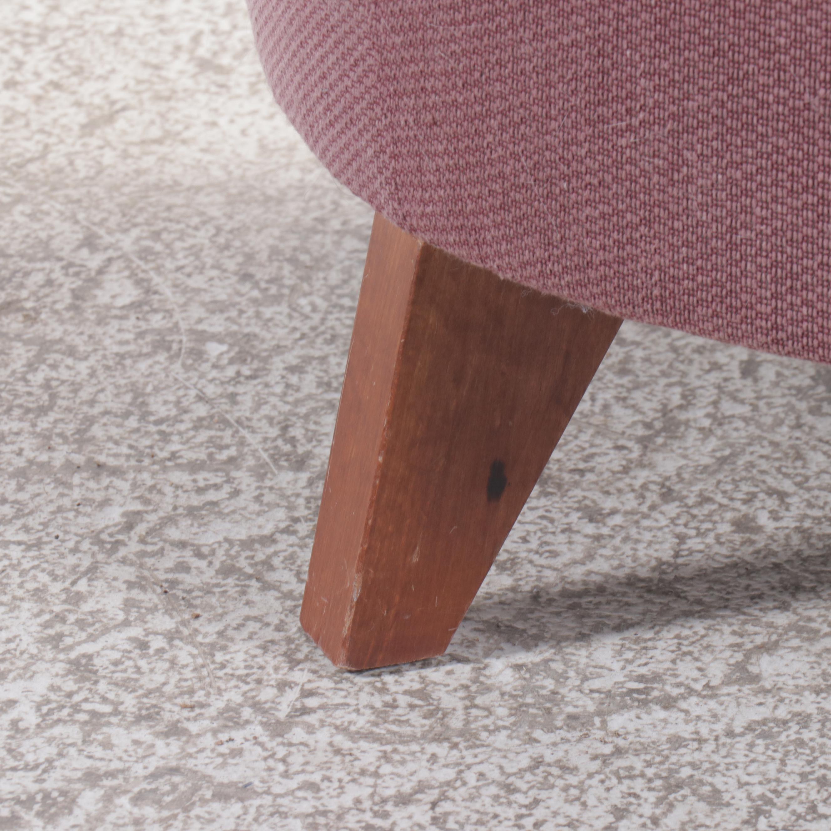 Modernist Plum Upholstered Barrel-Back Club Chair, Late 20th Century