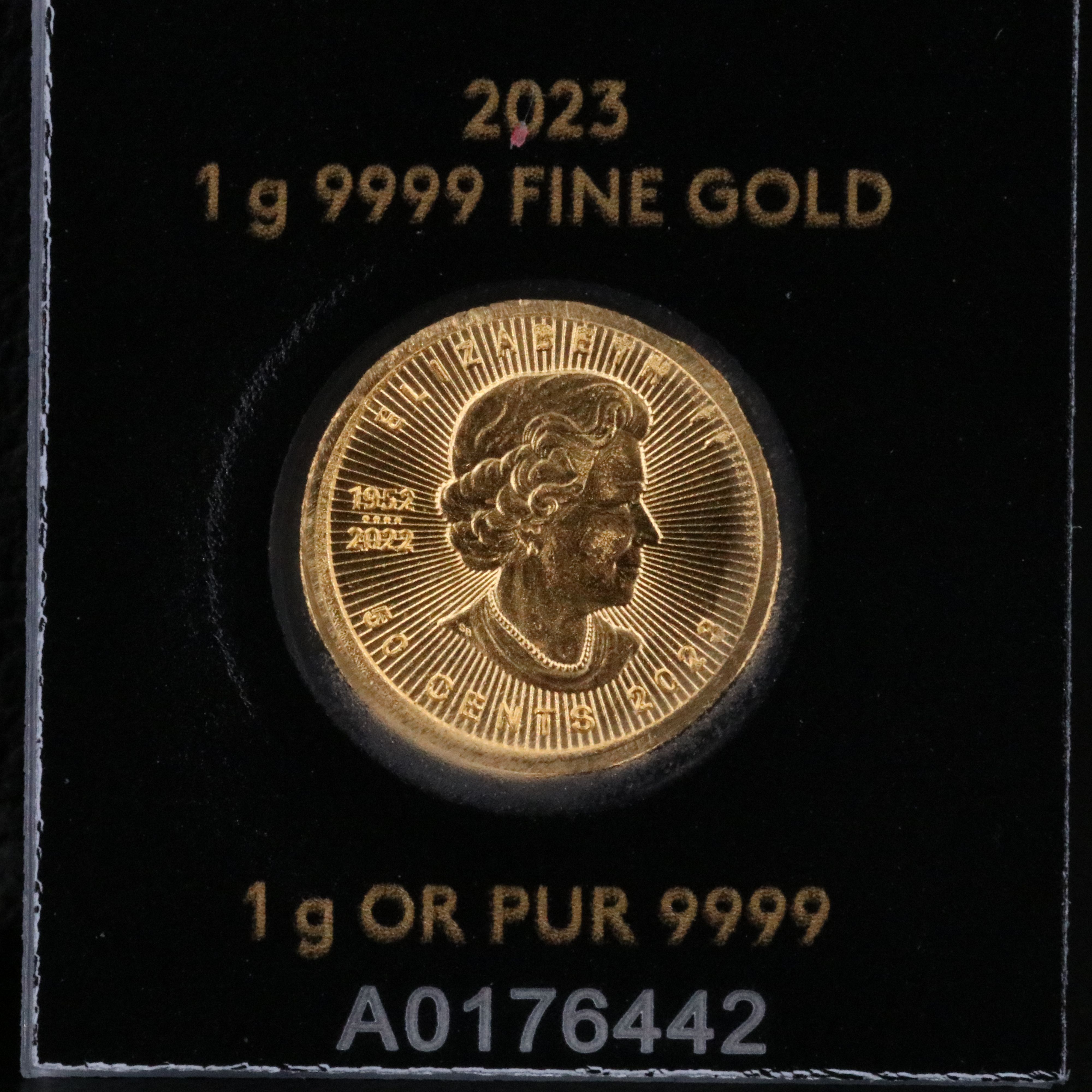 2023 Canada Fifty Cents One Gram Gold Maple Leaf Coin