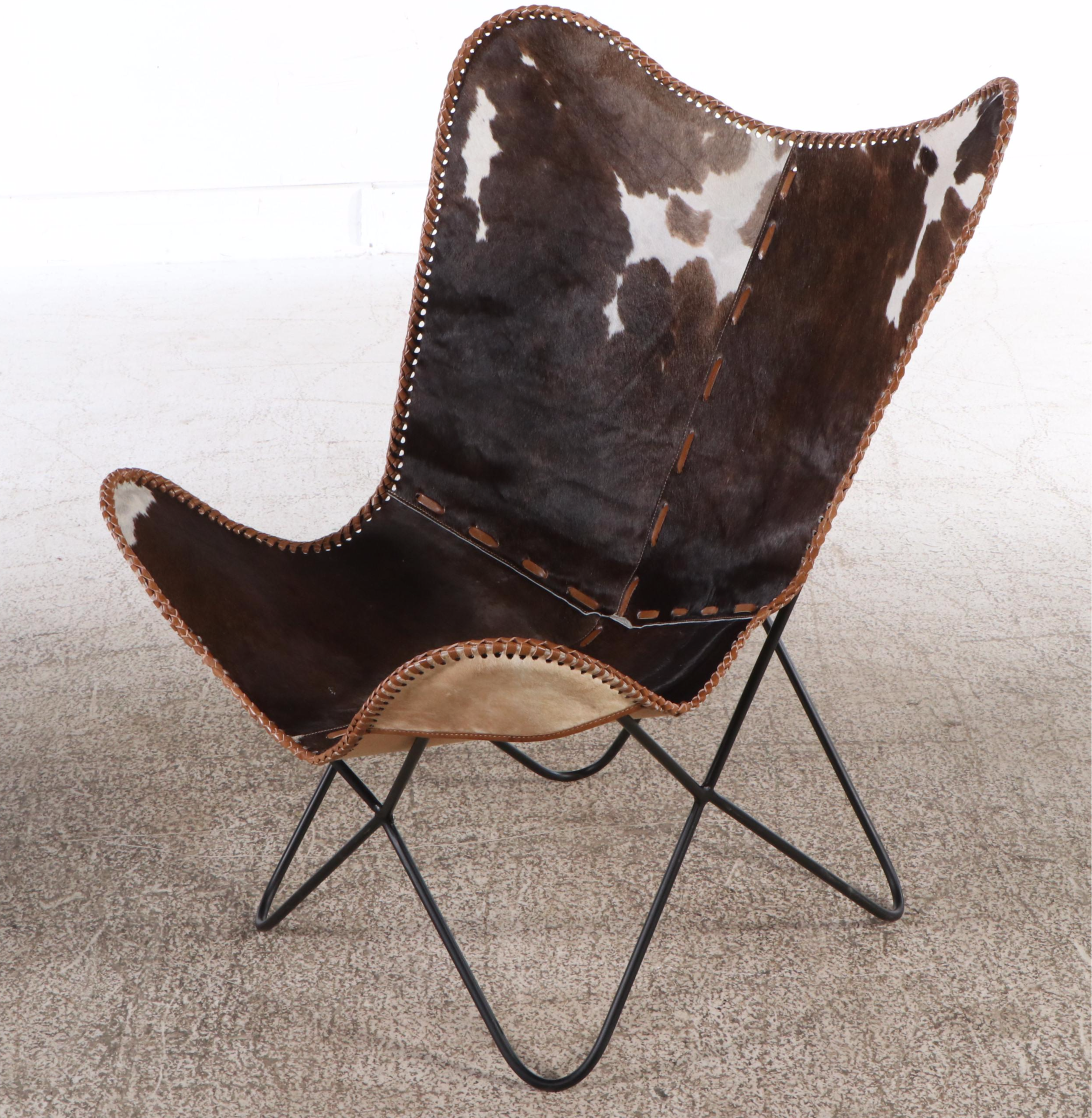 Pair of Contemporary Cowhide Butterfly Chairs