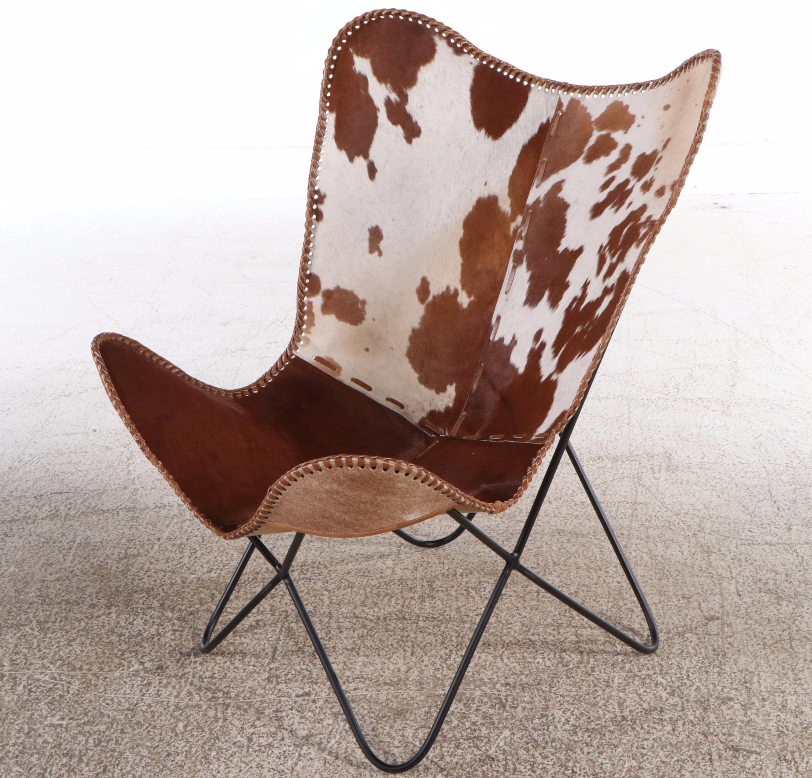 Pair of Contemporary Cowhide Butterfly Chairs
