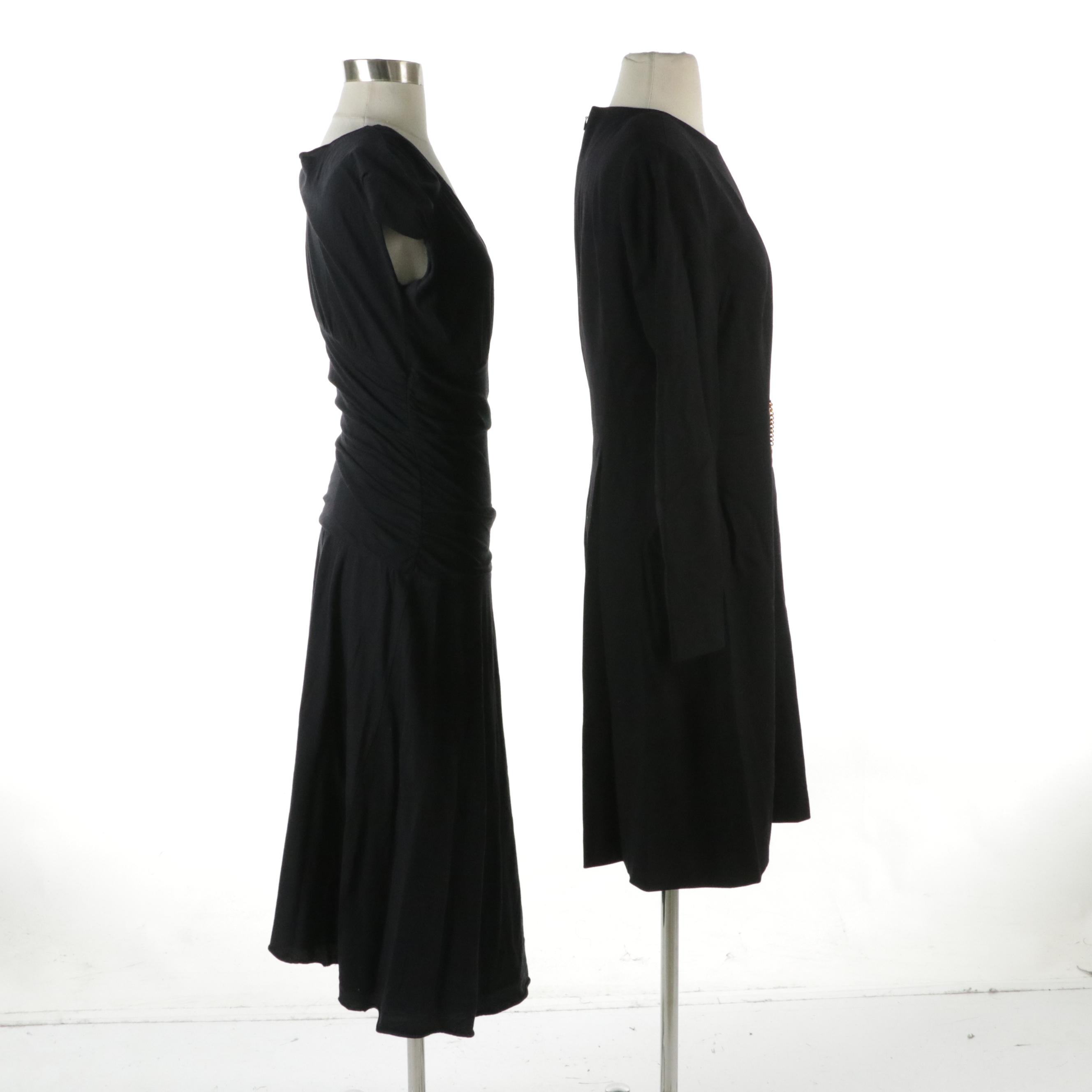 Velvet Ruched Waist Midi Dress and Kelly Graham Long Sleeve Cocktail Dress