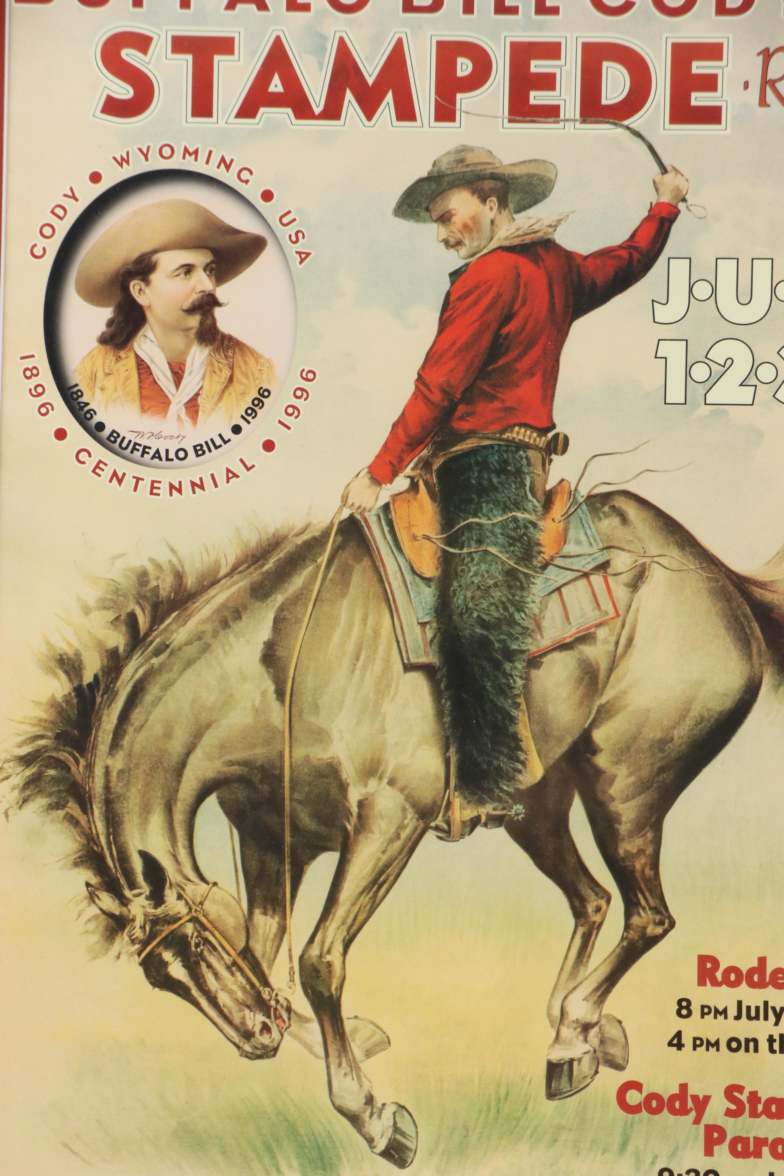 After Scott Larsen Offset Lithograph Poster for Buffalo Bill Stampede Rodeo