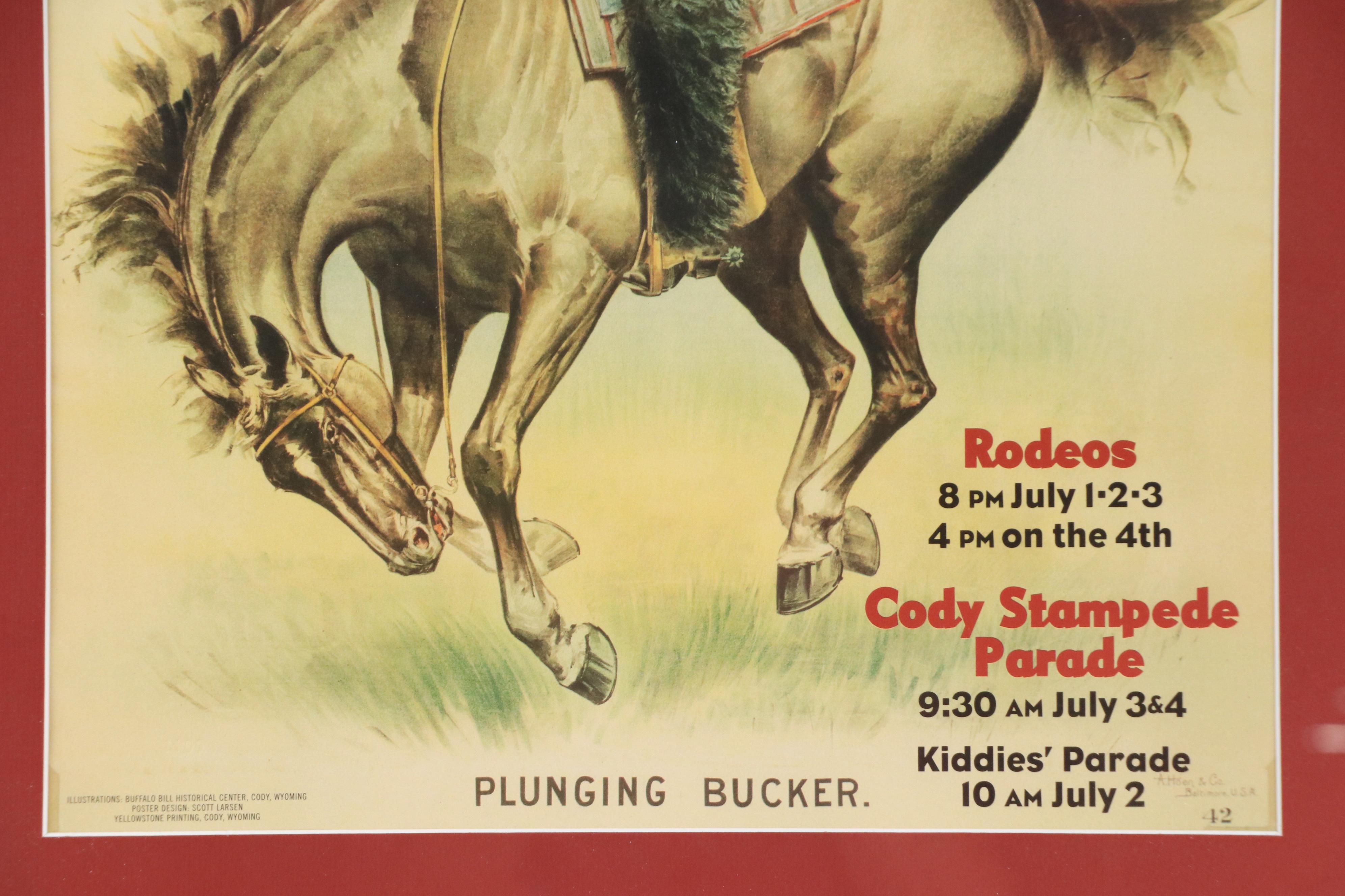 After Scott Larsen Offset Lithograph Poster for Buffalo Bill Stampede Rodeo