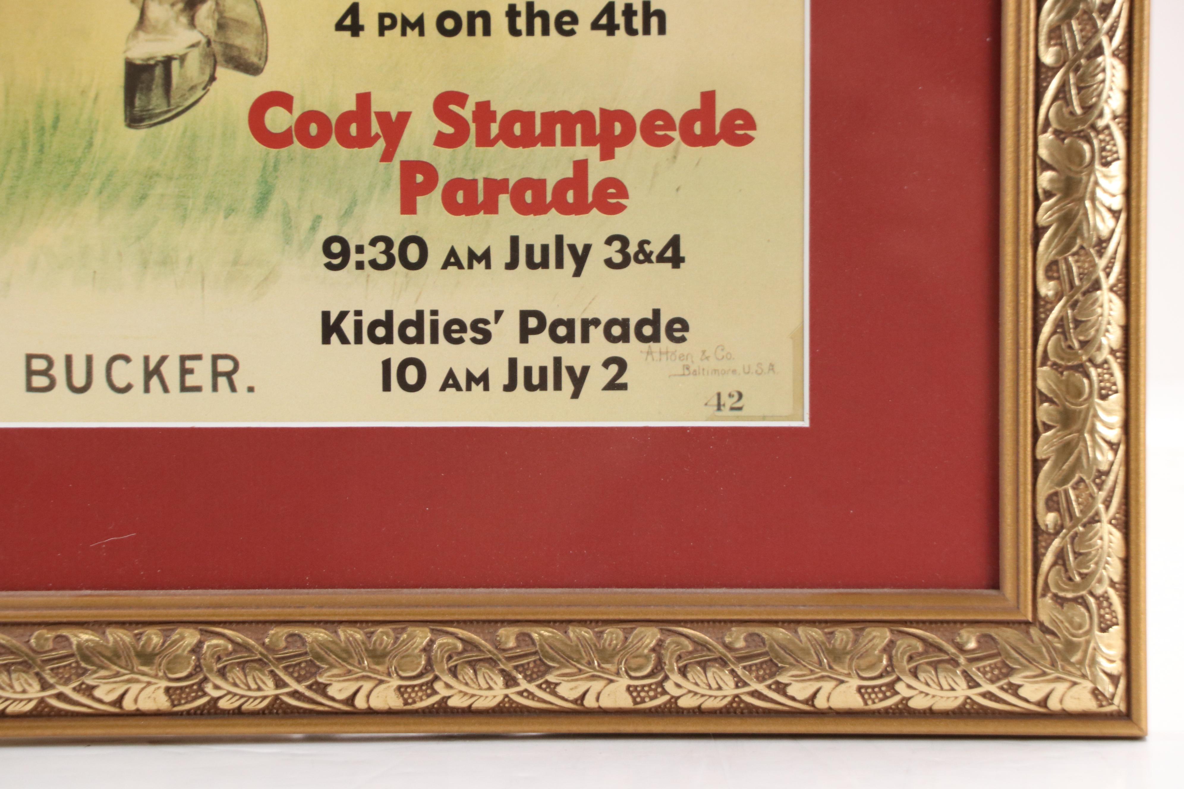 After Scott Larsen Offset Lithograph Poster for Buffalo Bill Stampede Rodeo