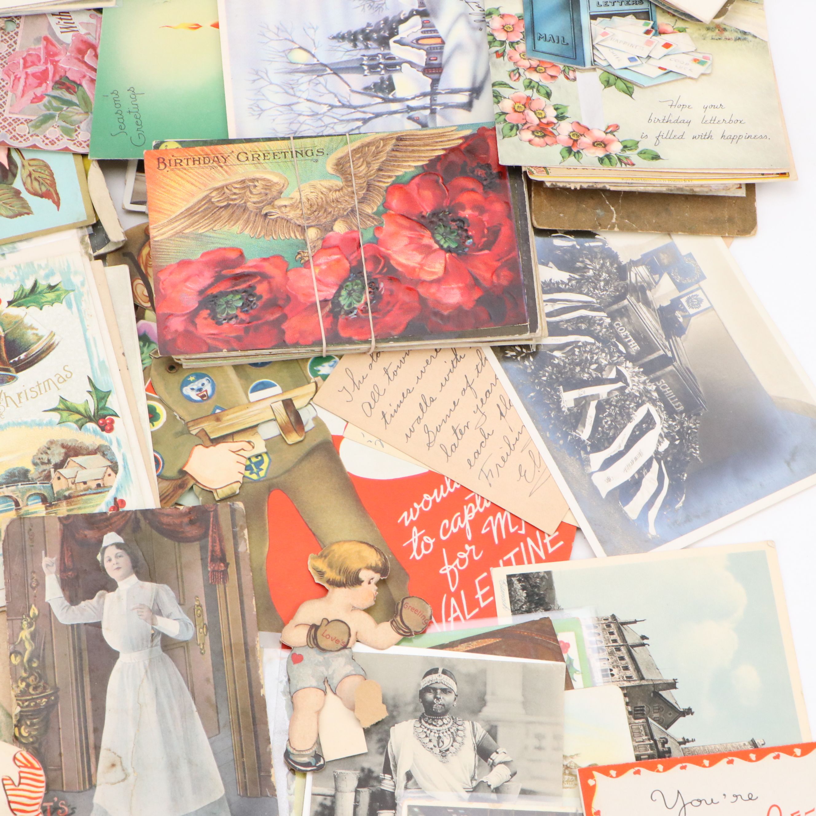 Valentine's Day, Christmas with Other Greeting Cards and Postcards