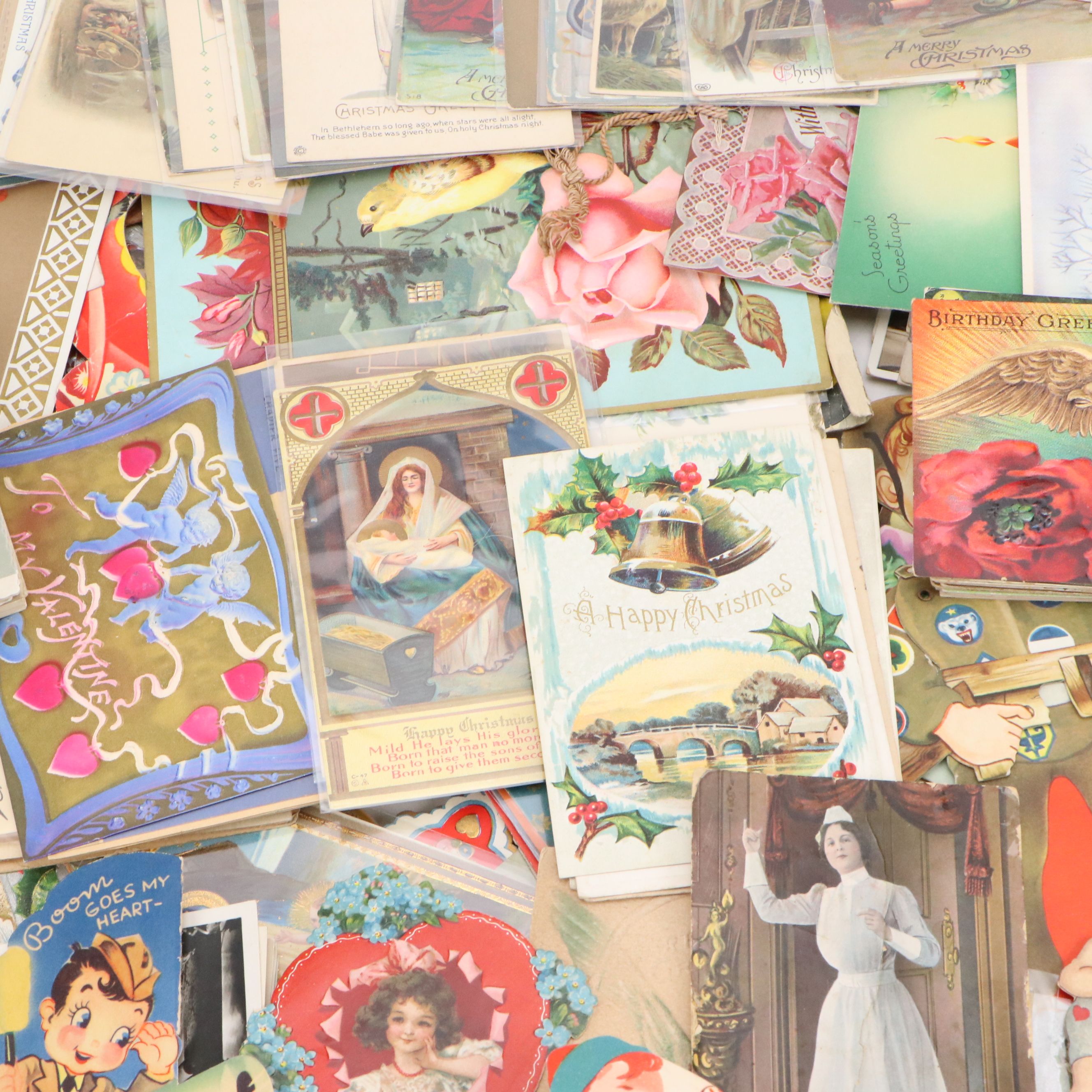 Valentine's Day, Christmas with Other Greeting Cards and Postcards