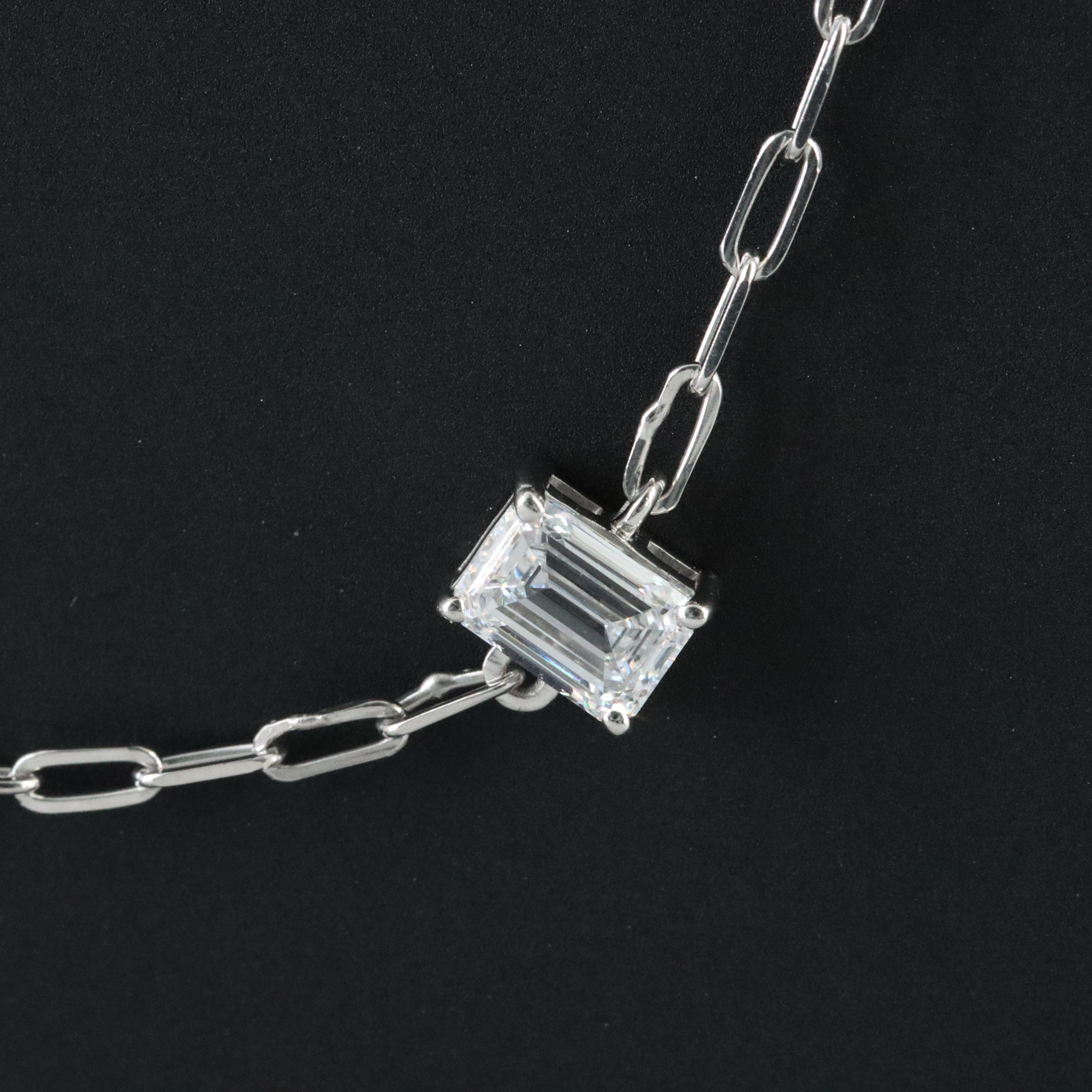 Platinum 6.51 CTW Lab Grown Diamond Station Necklace