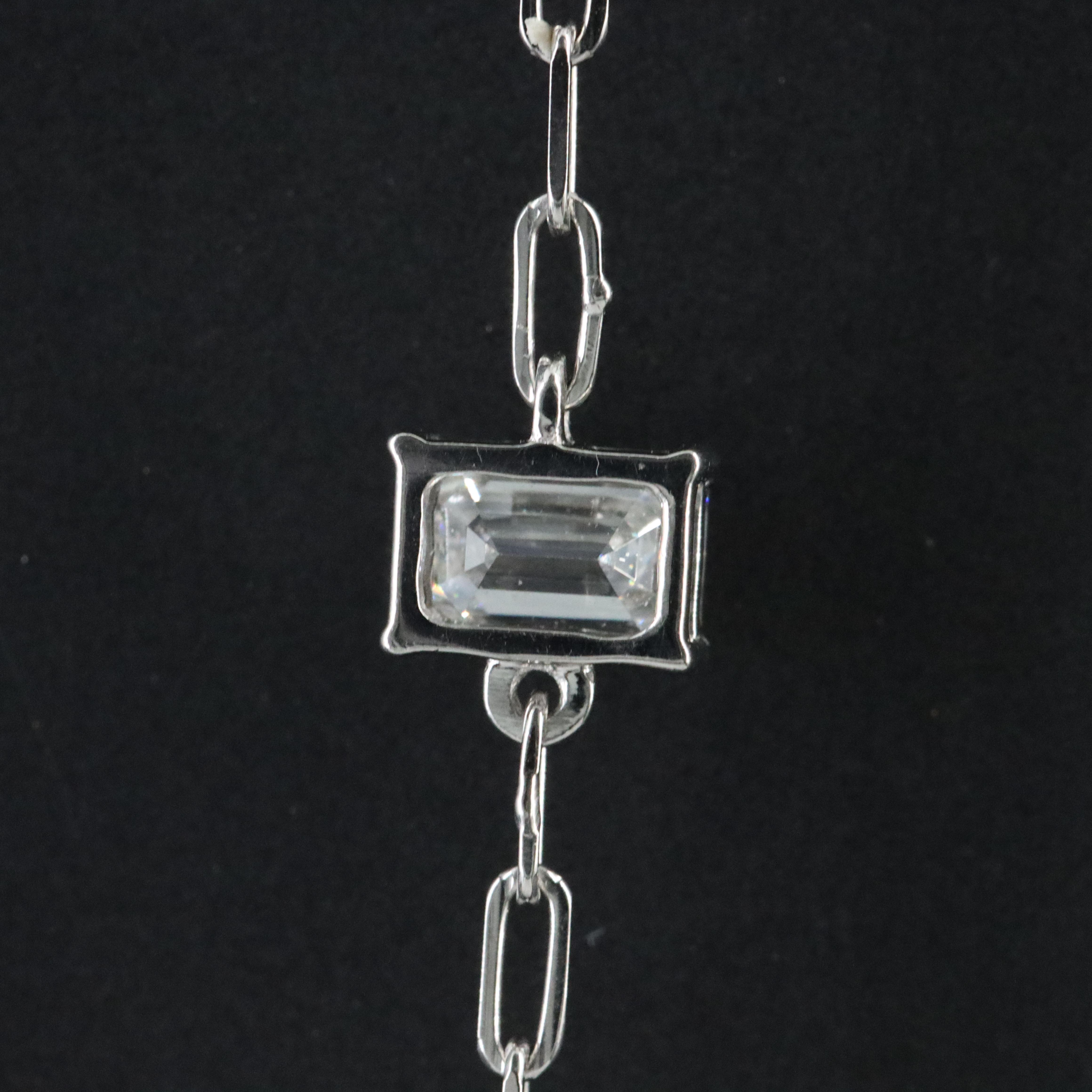 Platinum 6.51 CTW Lab Grown Diamond Station Necklace