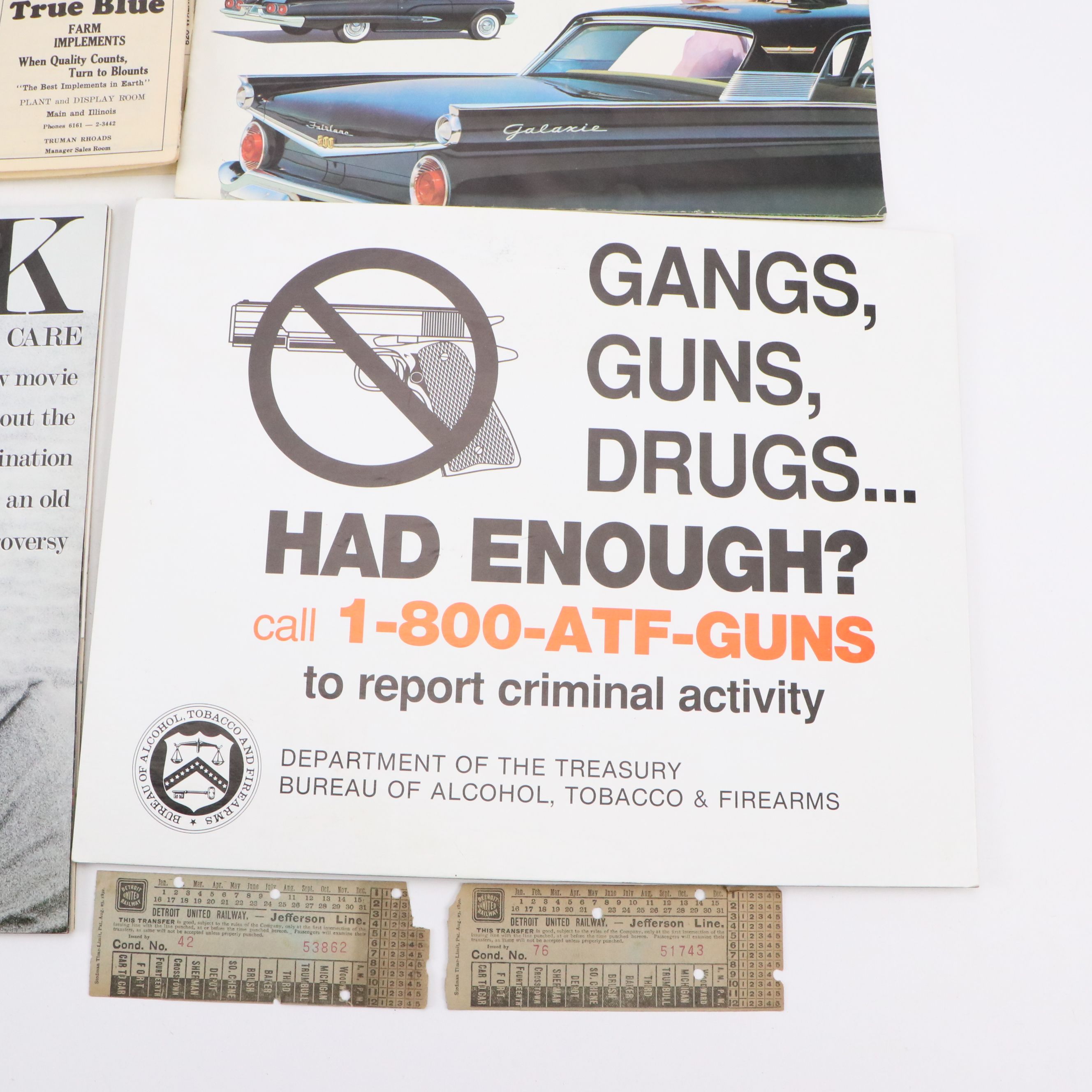 "Call Police" Toledo Police Posters, ATF Sign with Magazine and More Ephemera