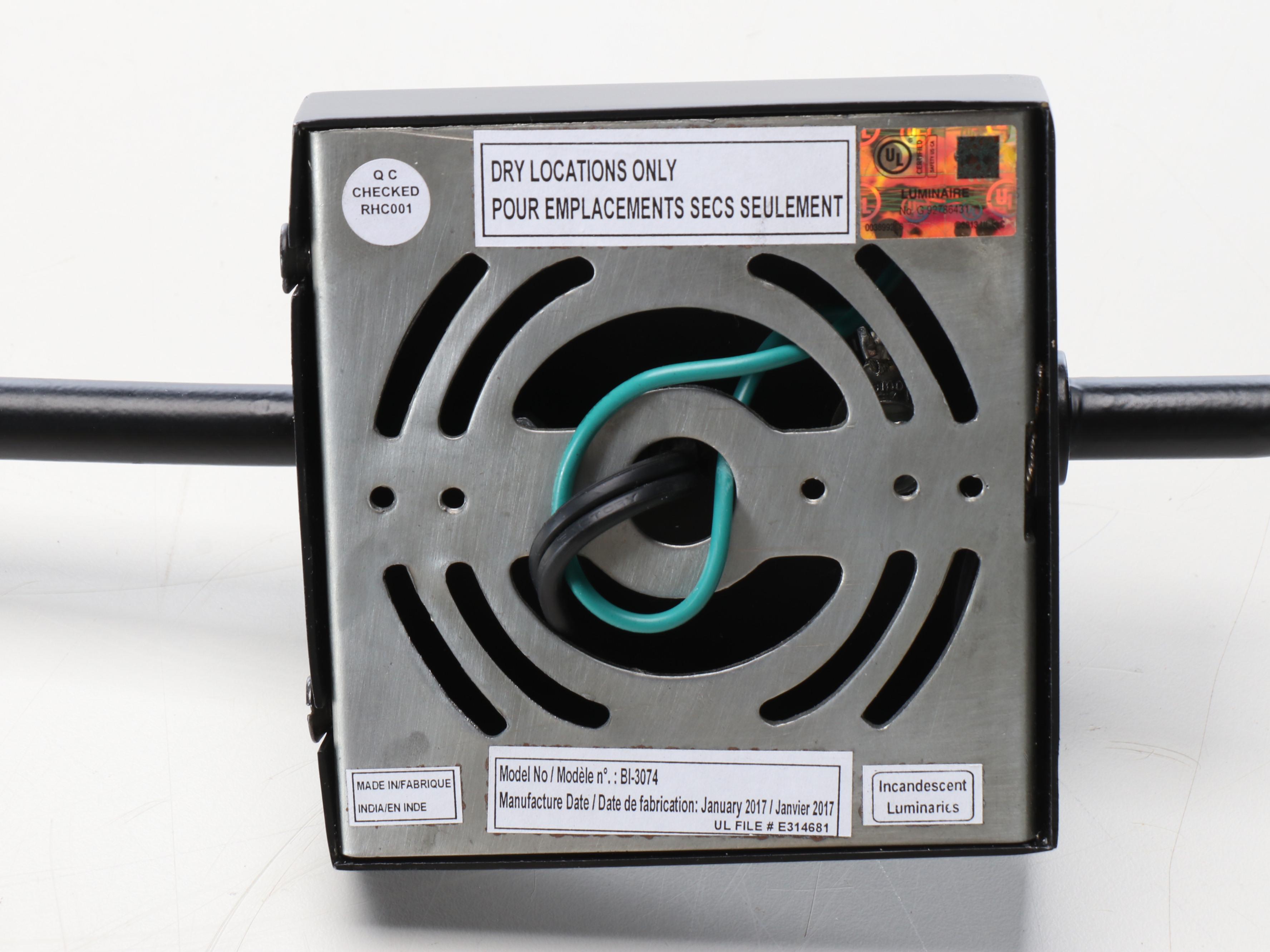 Pair of Bobo Satin Black and Gold Tone Wall Mount Bedside Reading Lights