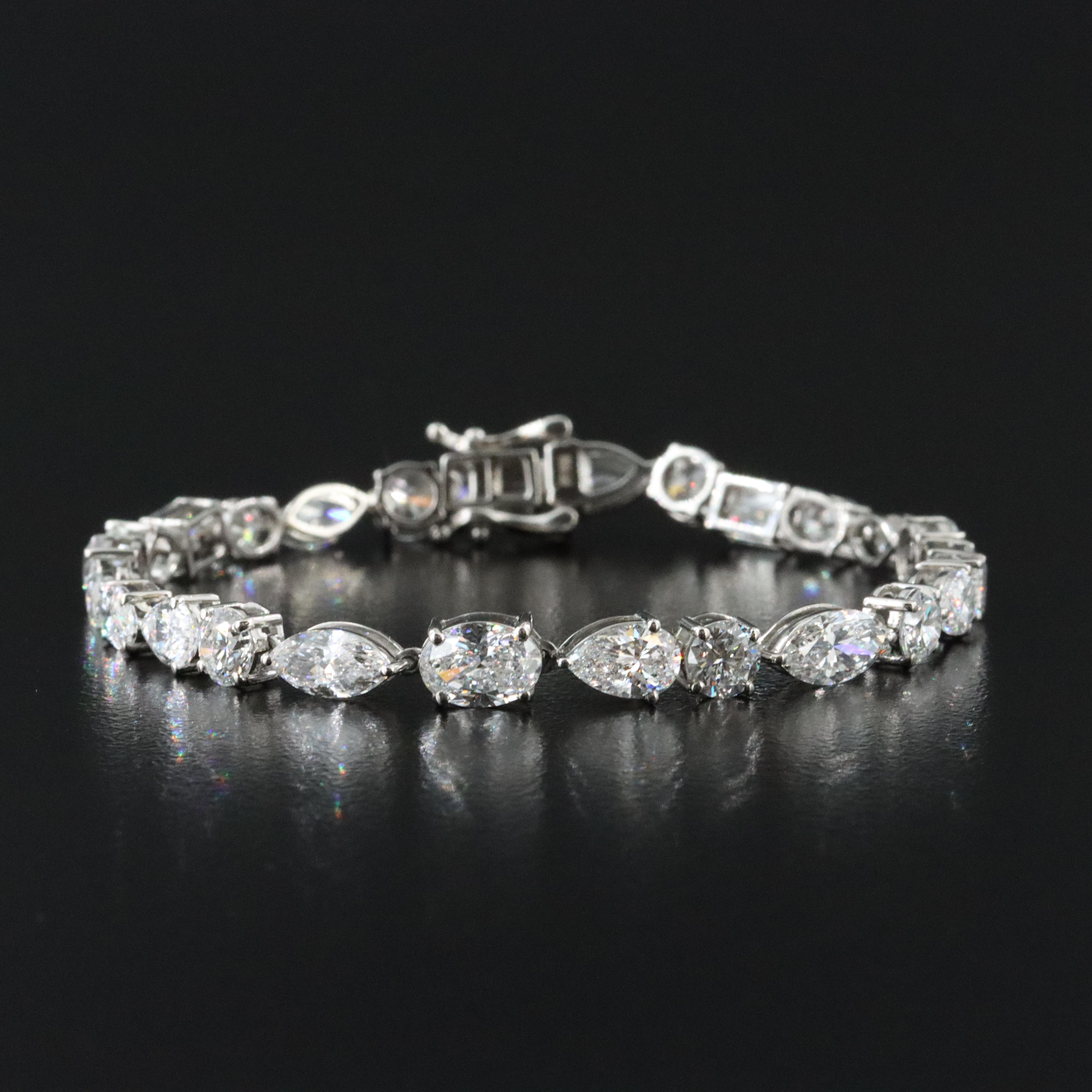 Platinum 10.19 CTW Lab Grown Diamond Bracelet