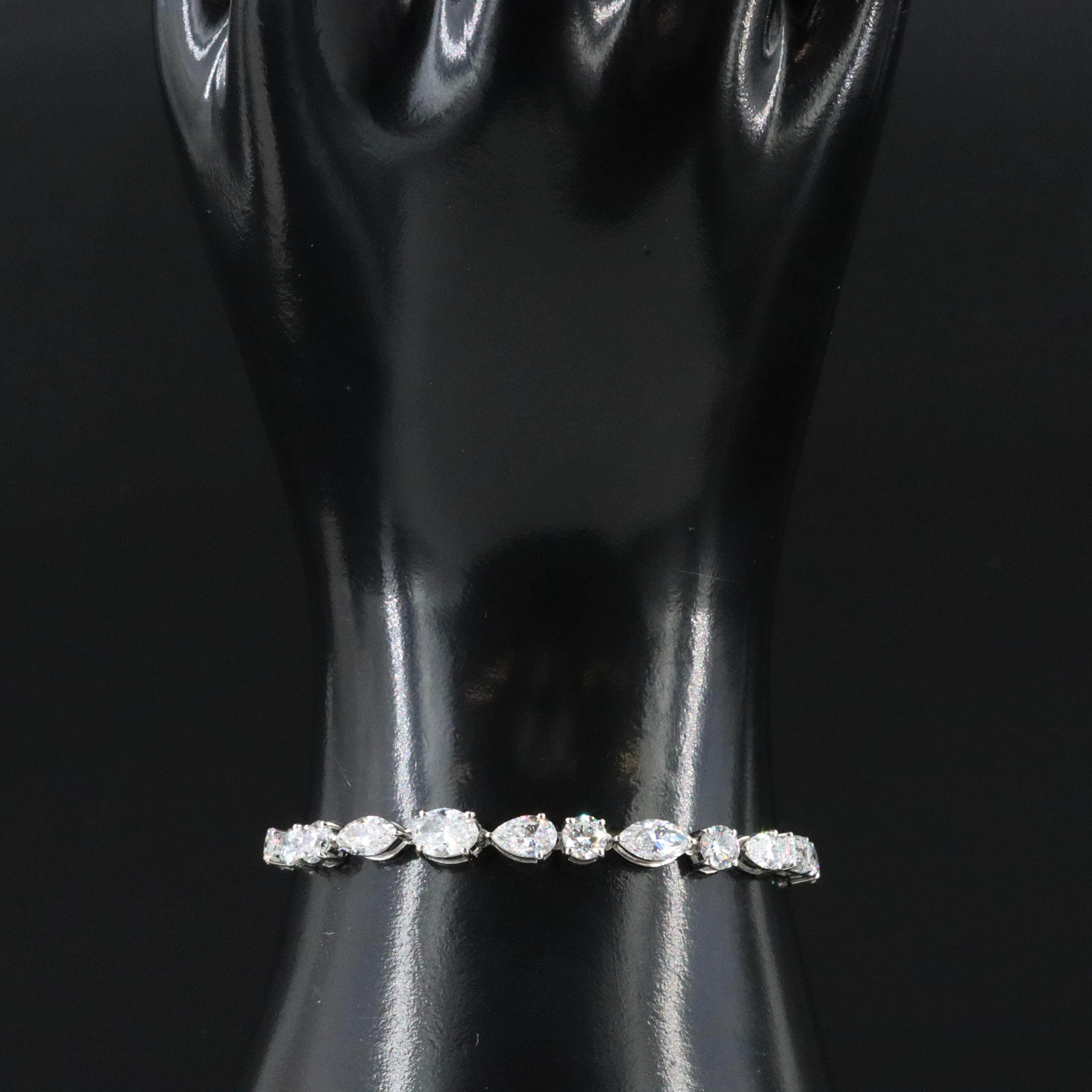 Platinum 10.19 CTW Lab Grown Diamond Bracelet