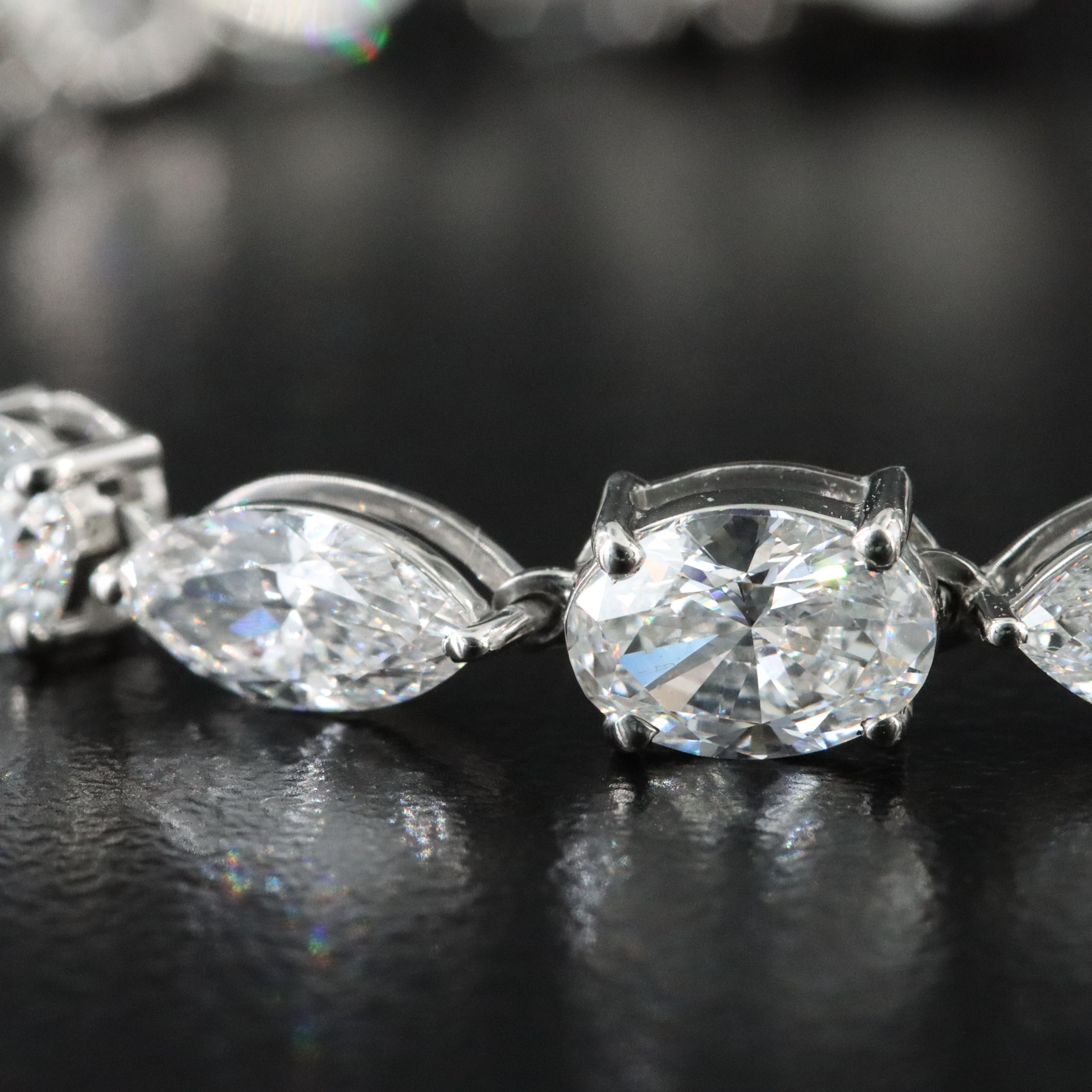 Platinum 10.19 CTW Lab Grown Diamond Bracelet