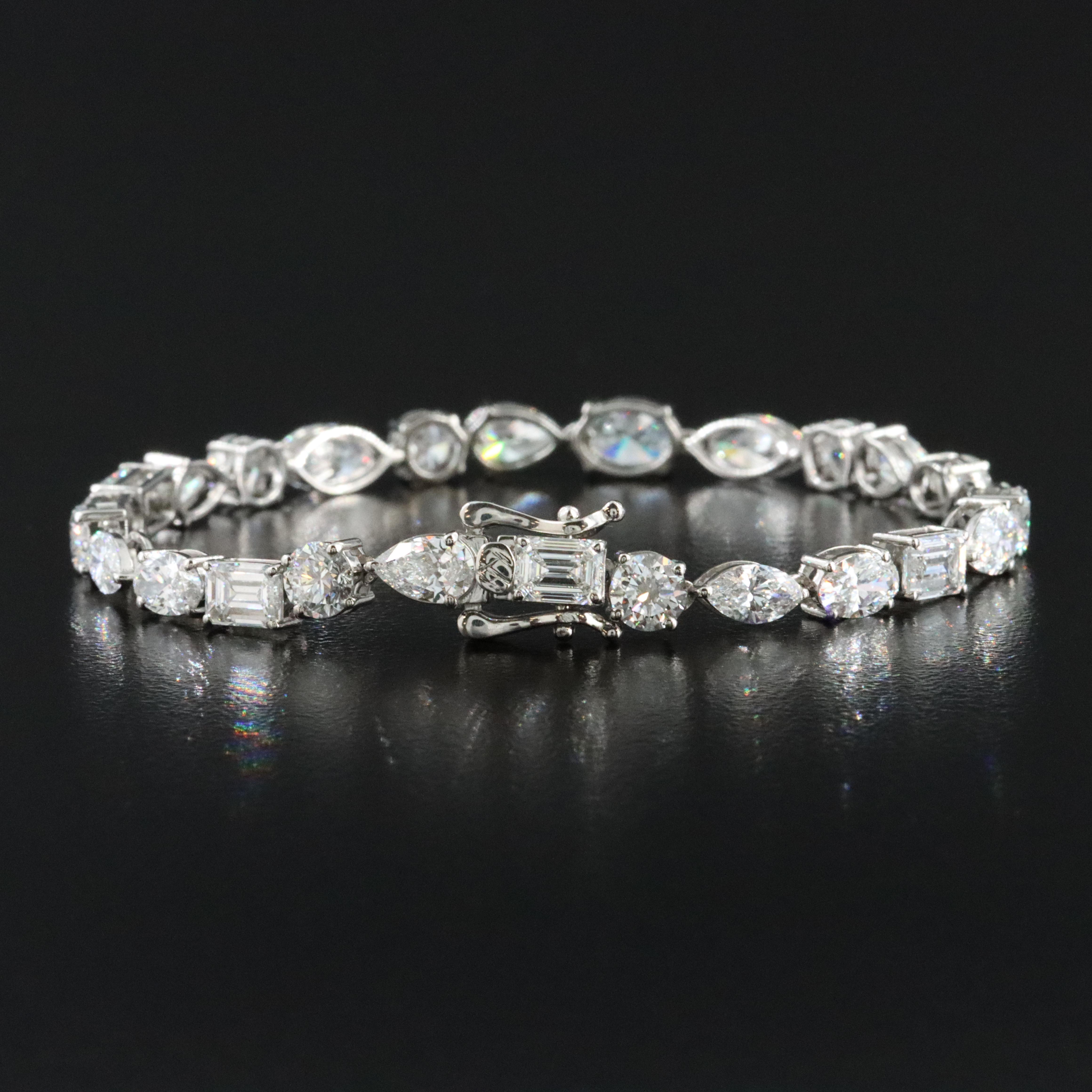Platinum 10.19 CTW Lab Grown Diamond Bracelet