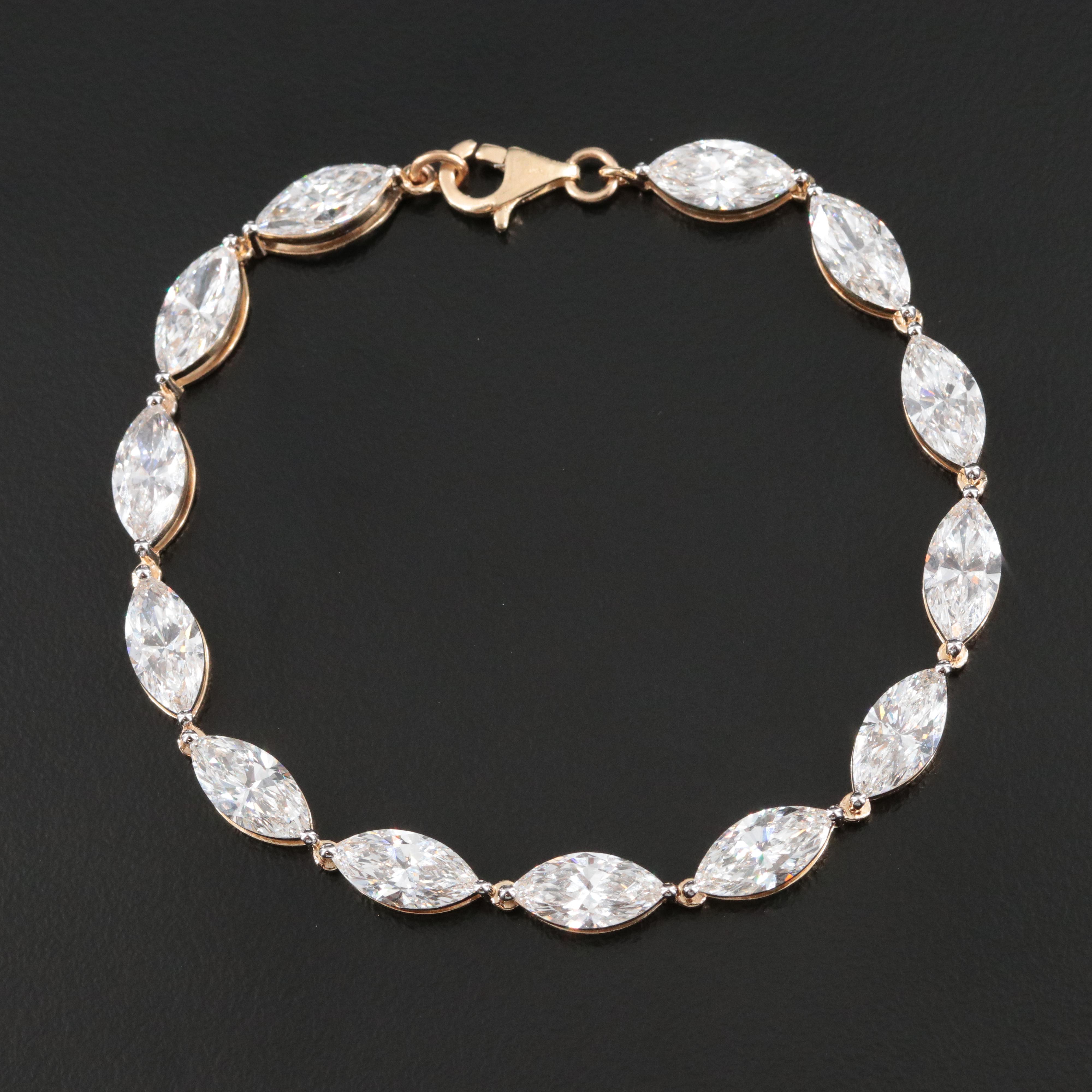 14K 11.38 CTW Lab Grown Diamond Line Bracelet