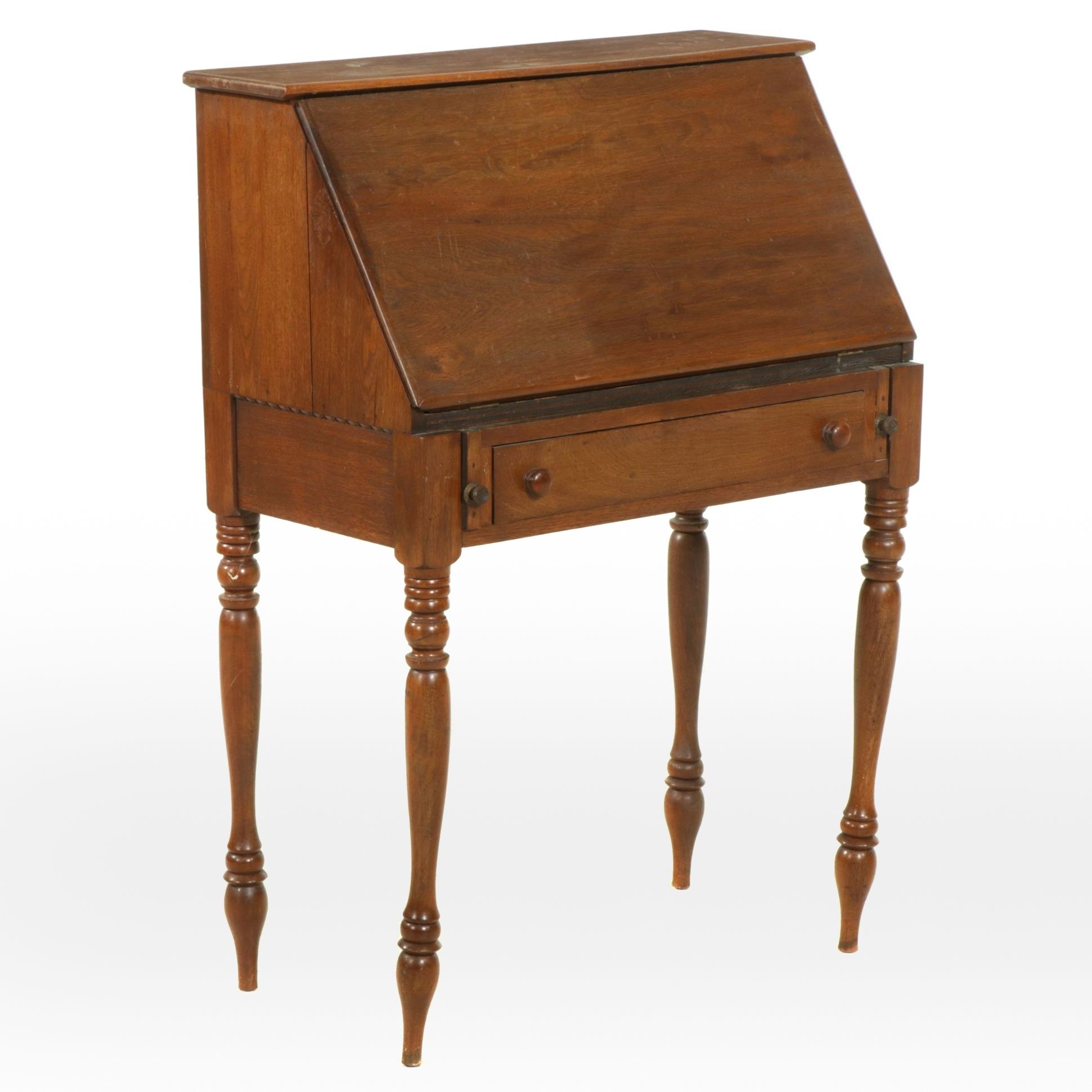 Sheraton Style Walnut Fall Front Desk, Late 19th to Early 20th Century