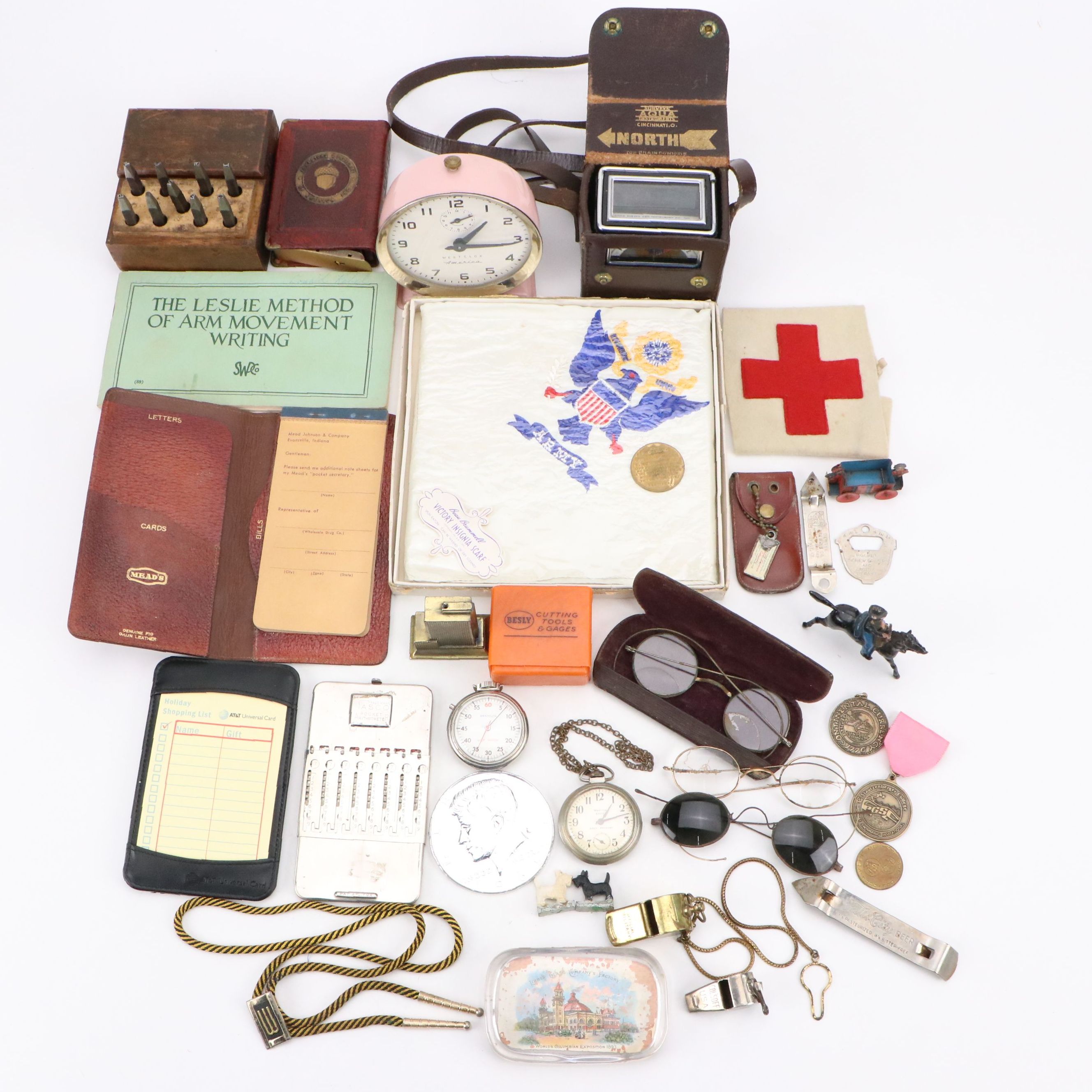 World War II Era Victory Insignia Scarf with Red Cross Armband and More