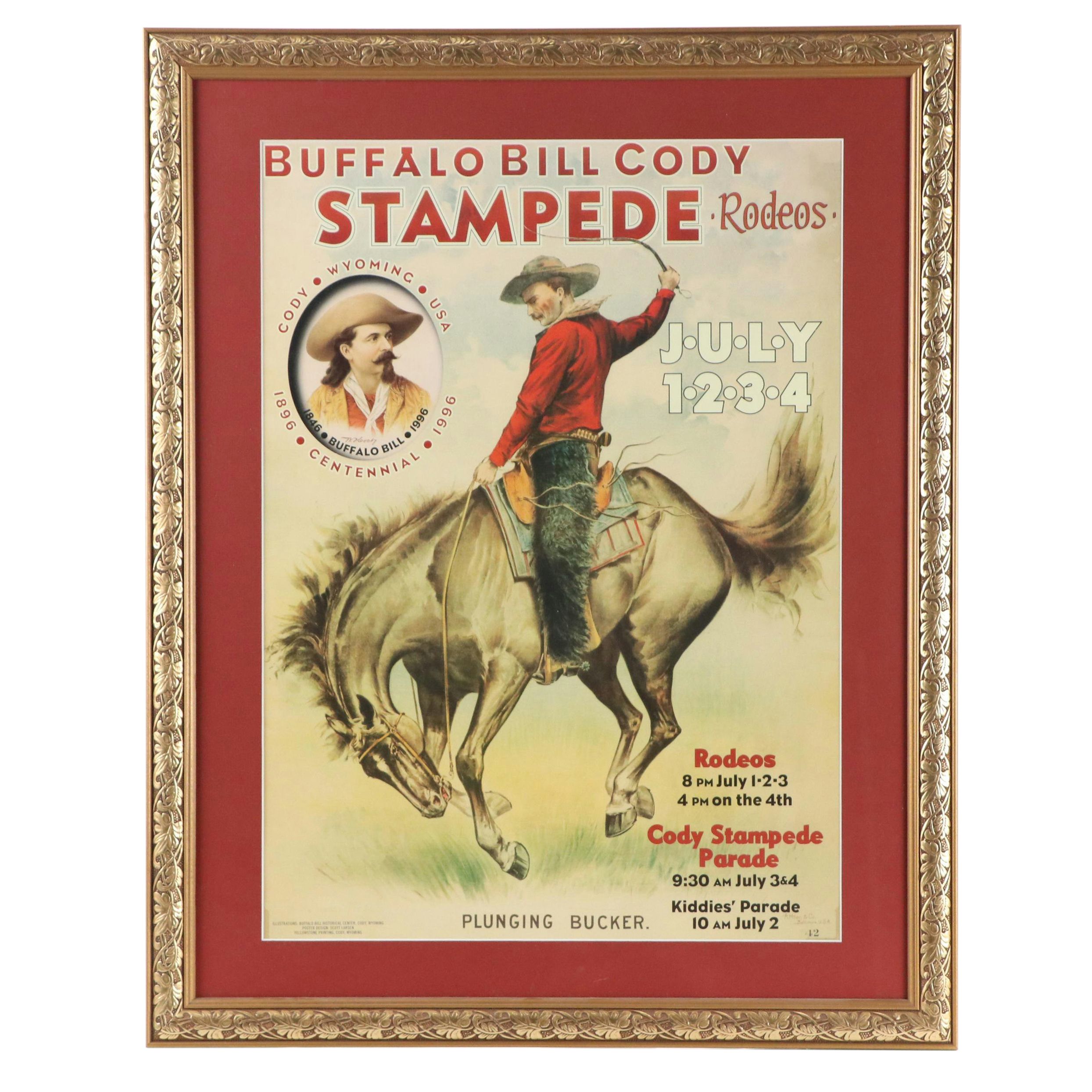 After Scott Larsen Offset Lithograph Poster for Buffalo Bill Stampede Rodeo