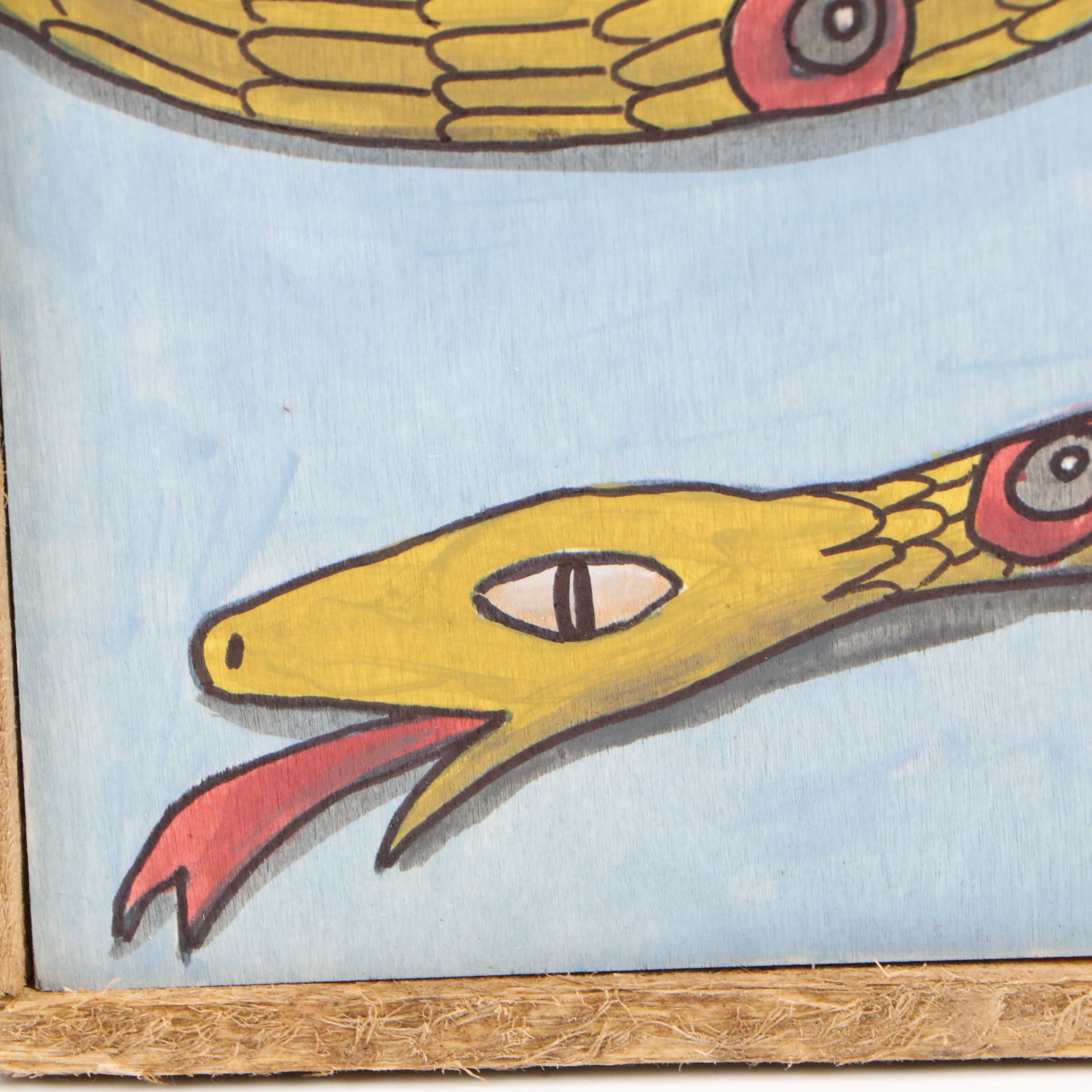 Aaron Wooten Stylized Acrylic Painting of Snake "These are the Times...," 2025