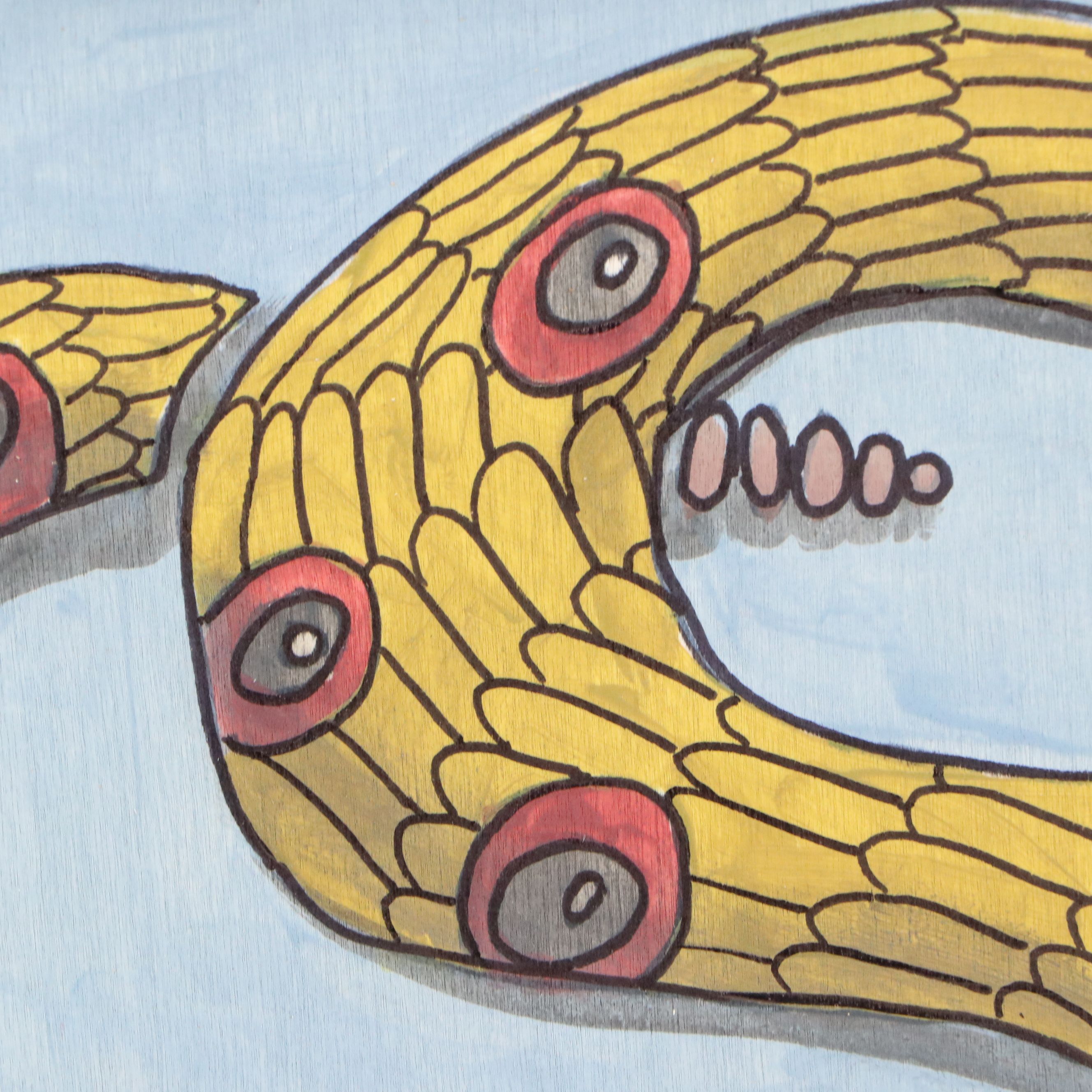 Aaron Wooten Stylized Acrylic Painting of Snake "These are the Times...," 2025