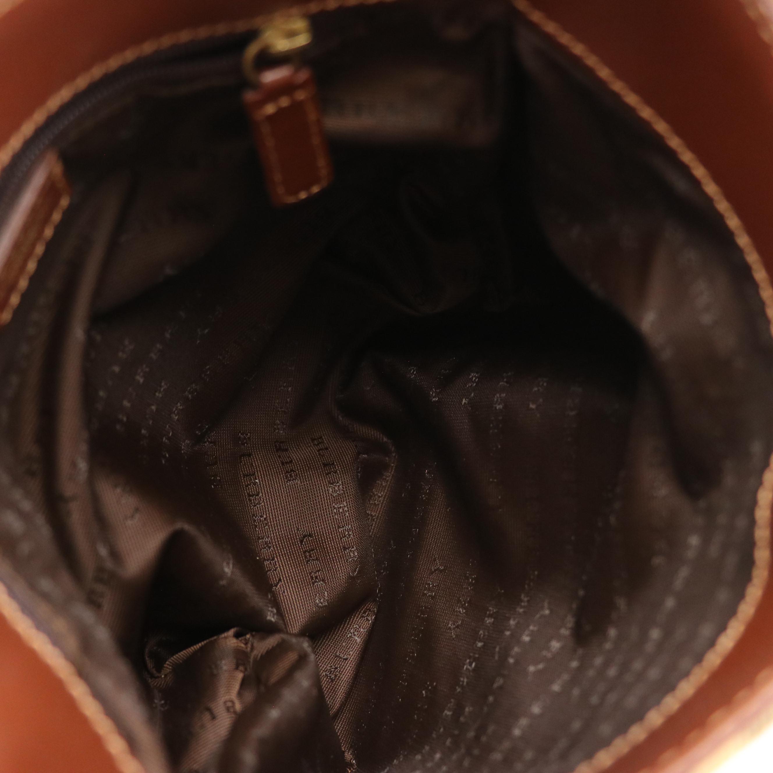 Burberrys Mini Tote in Haymarket Check Canvas and Brown Leather Handles