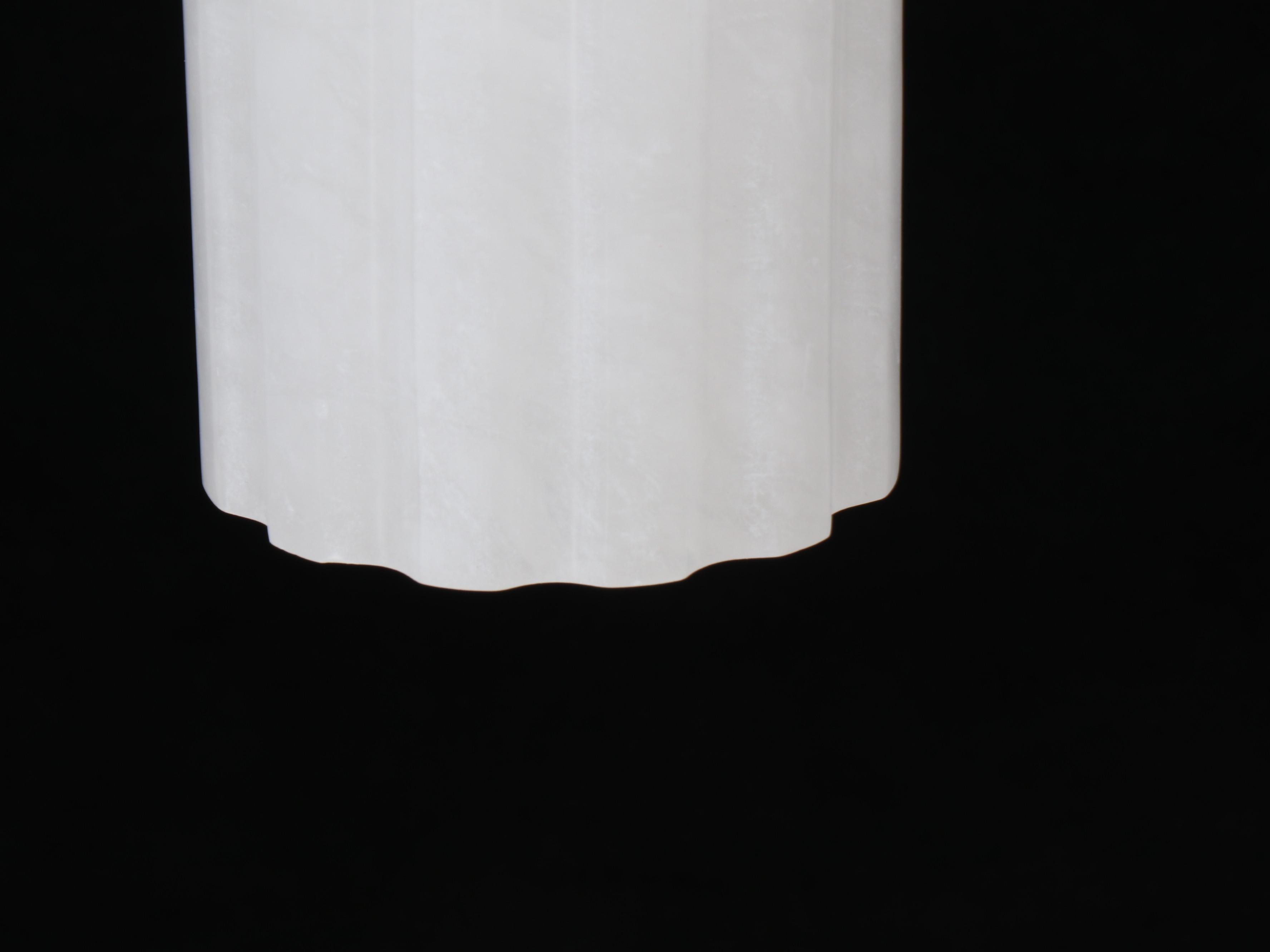 Pair of Carved Alabaster Pendants, 21st Century