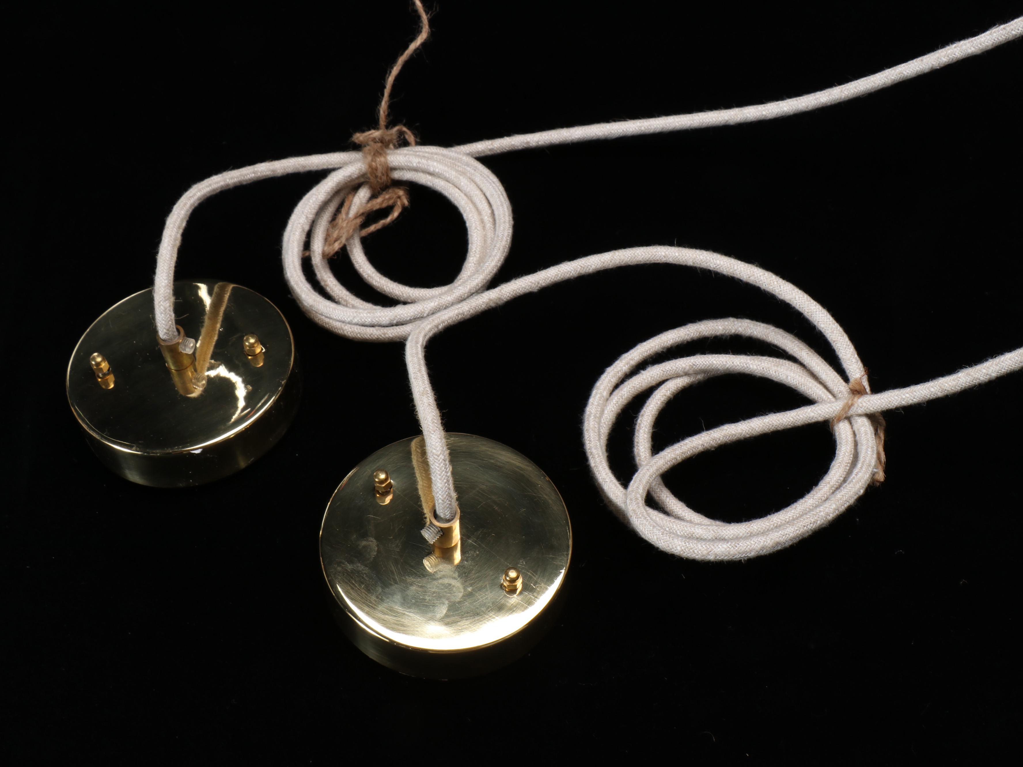 Pair of Carved Alabaster Pendants, 21st Century