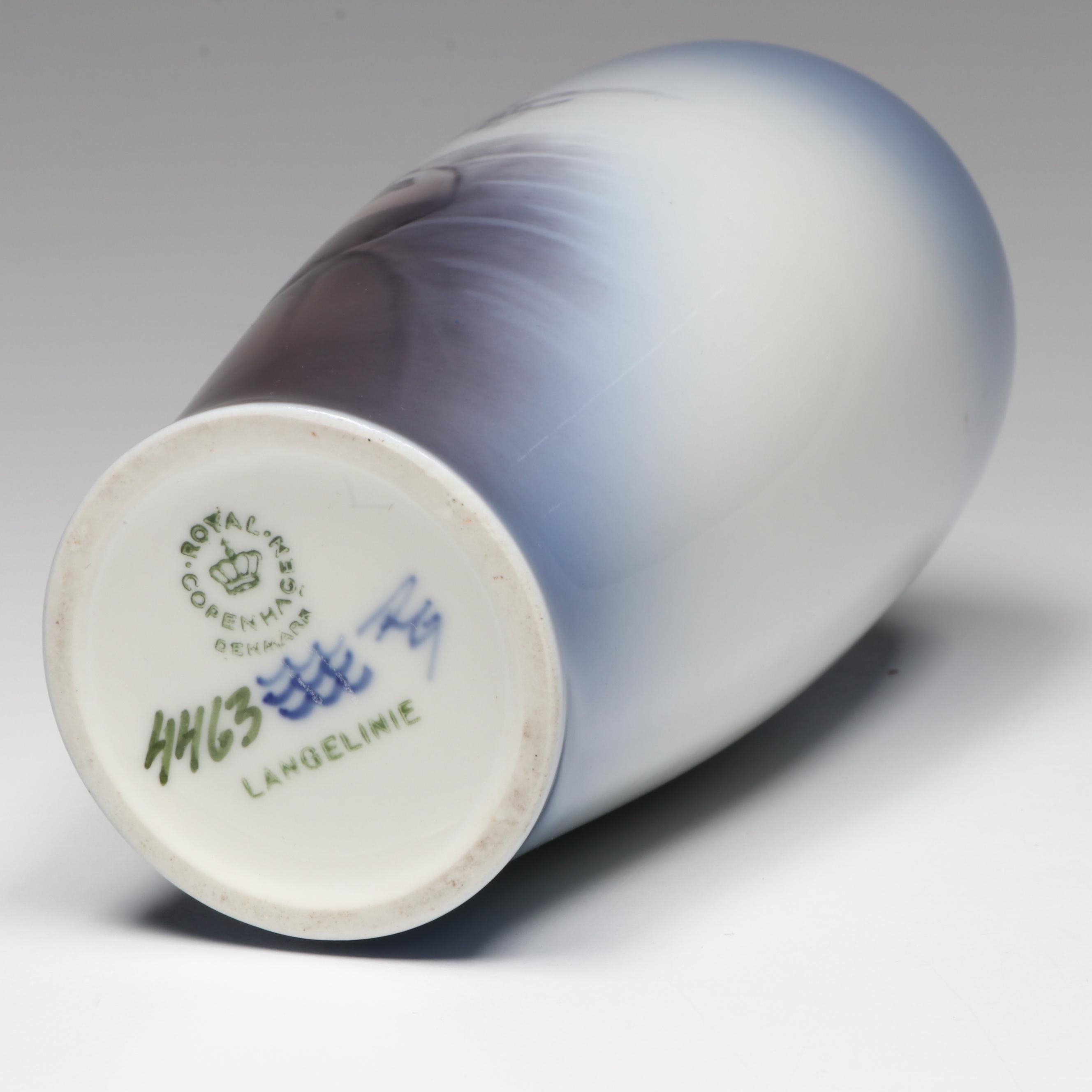 Vintage Royal Copenhagen "Langelinie" Porcelain Little Mermaid Vase, 1969–1973