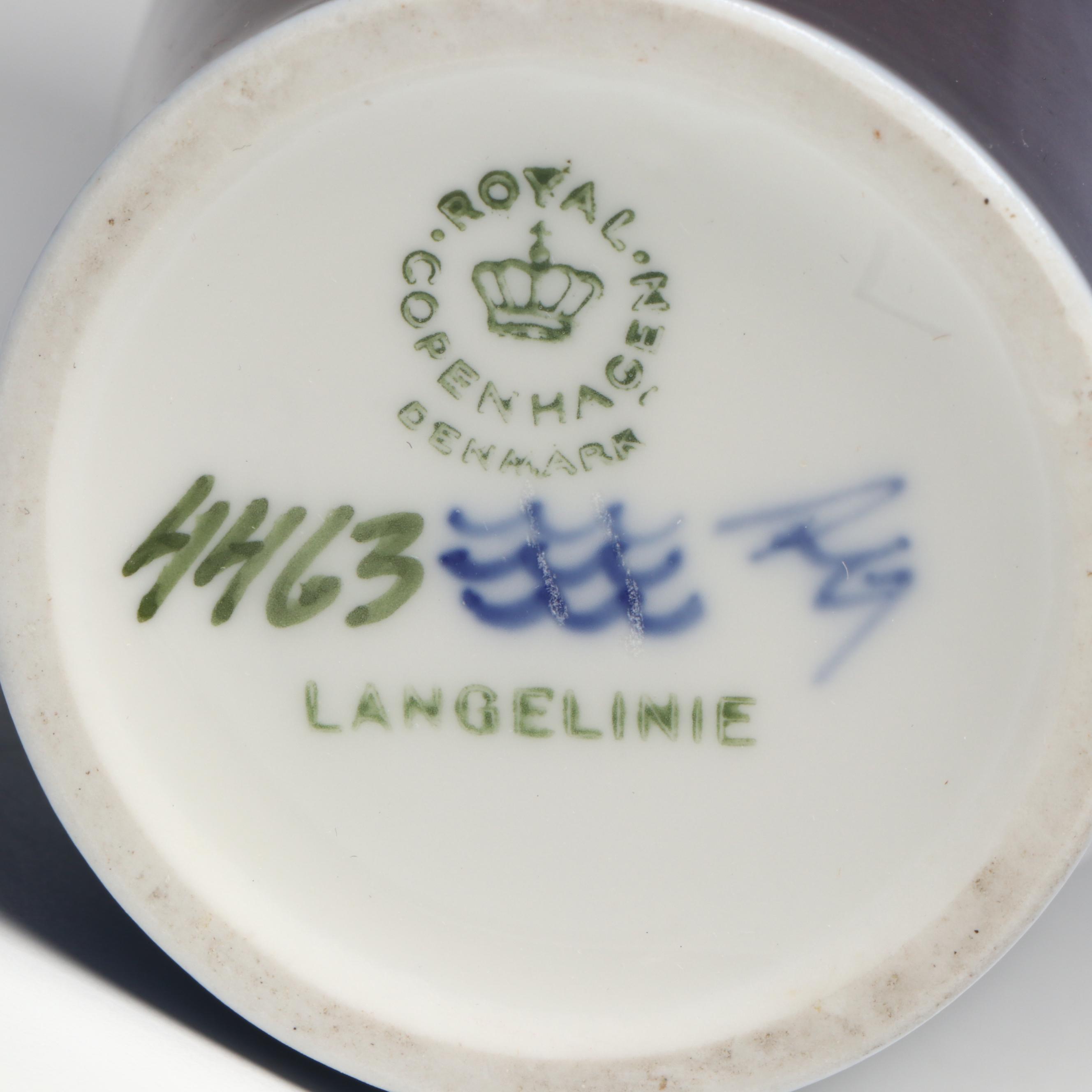 Vintage Royal Copenhagen "Langelinie" Porcelain Little Mermaid Vase, 1969–1973