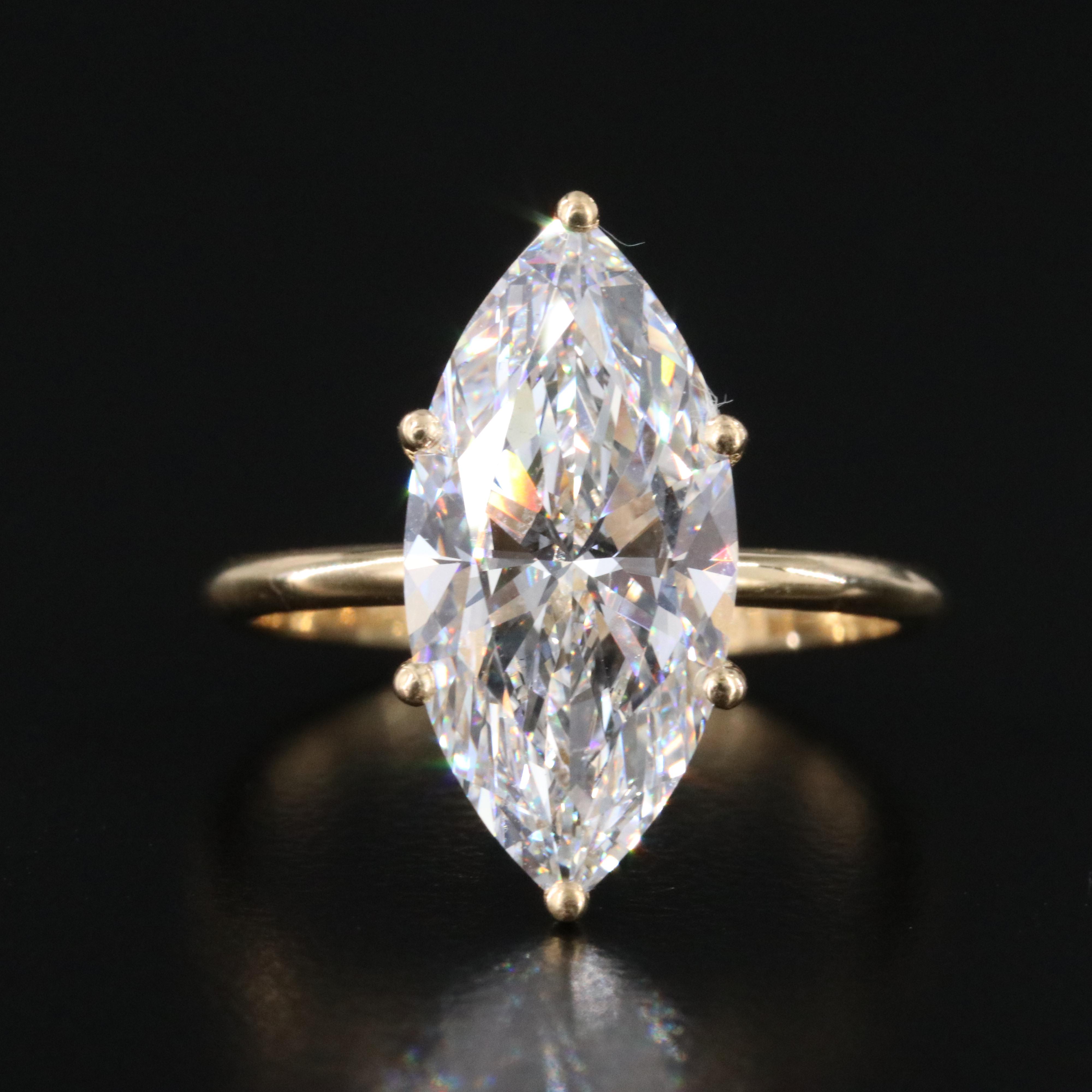 18K 5.01 CT Lab Grown Solitaire Ring with IGI Report