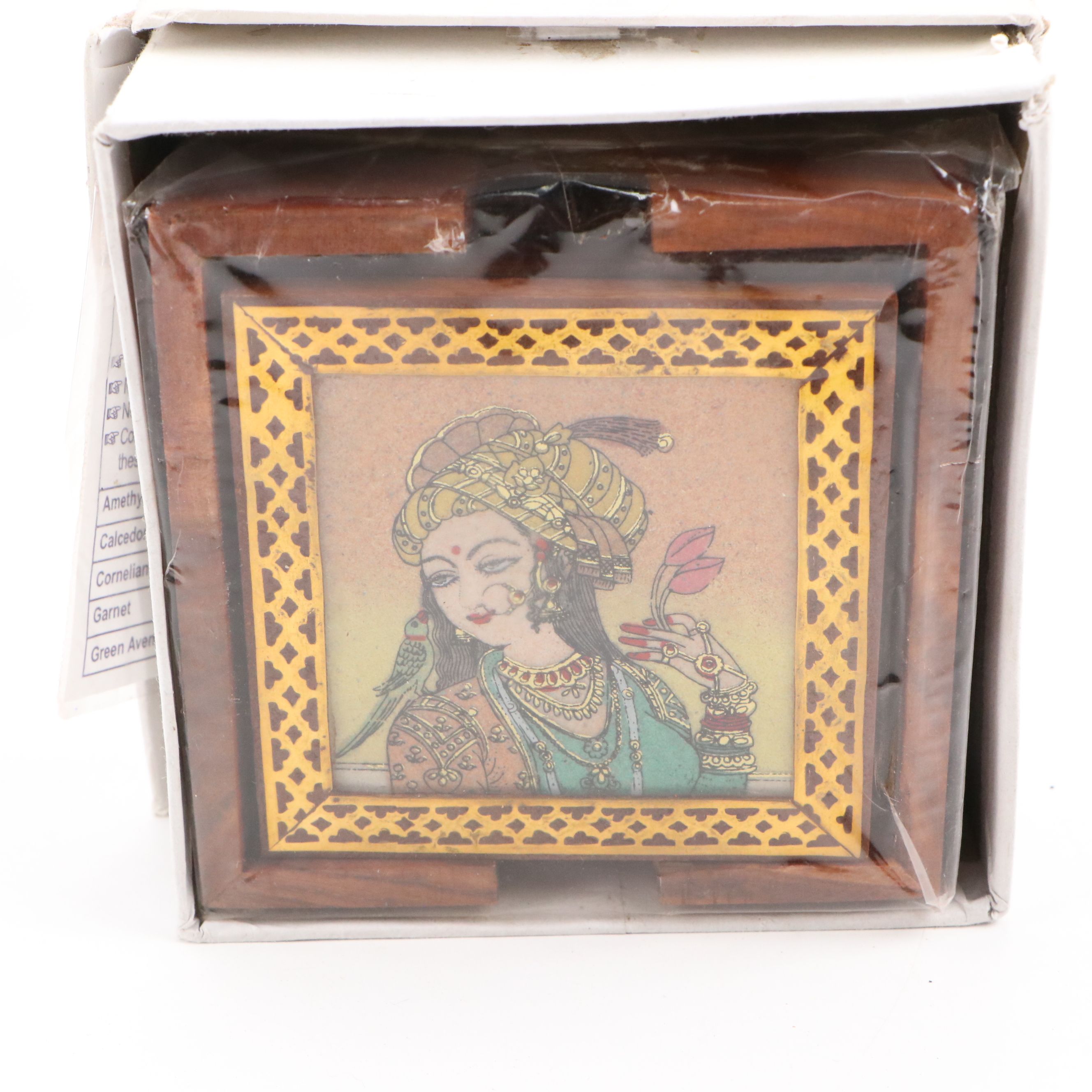 Decorative Boxes with Indo-Persian Wood Coaster Set and Dragon Bottle Opener