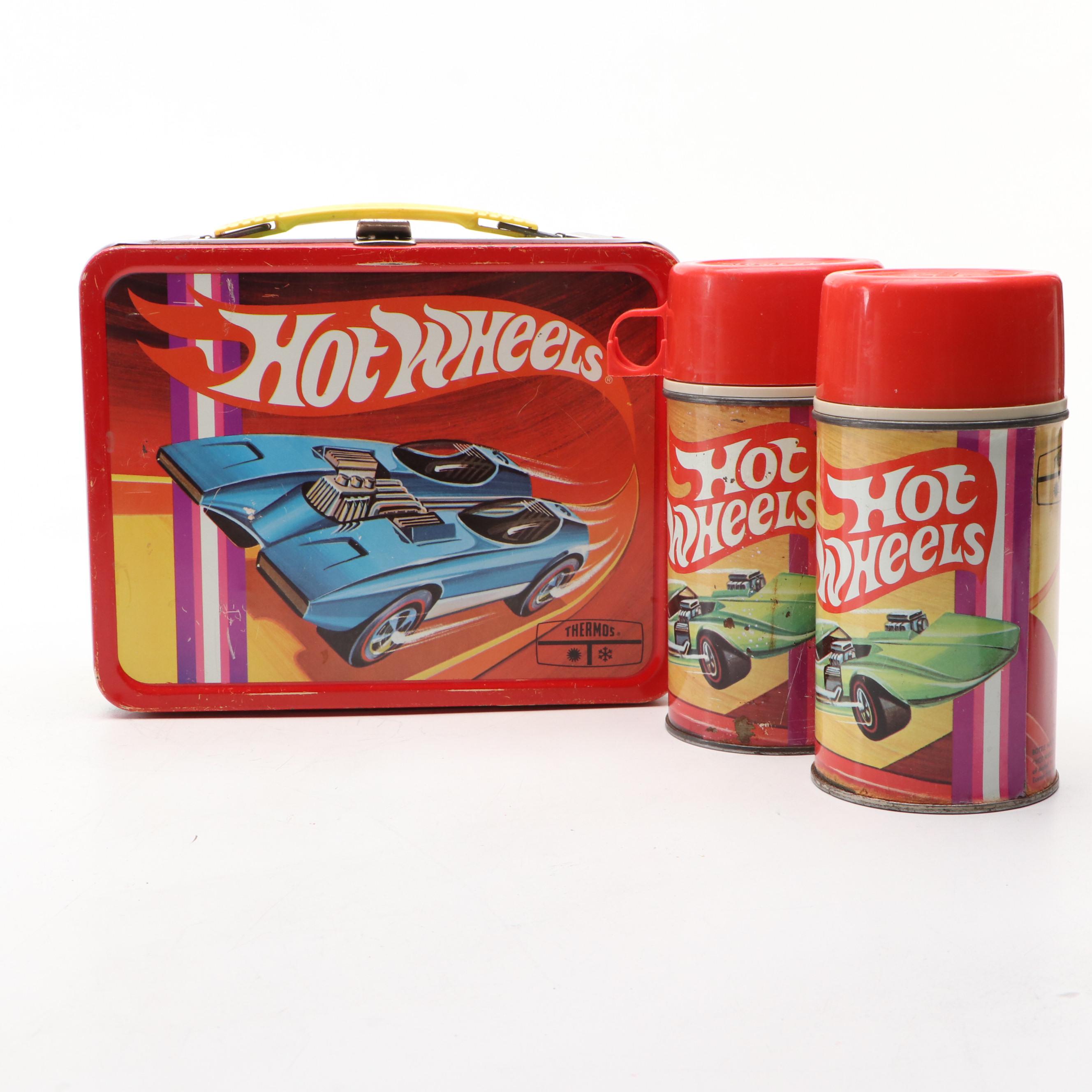 King-Seeley Thermos Co. Hot Wheels Metal Lunchbox and Cup, 1969