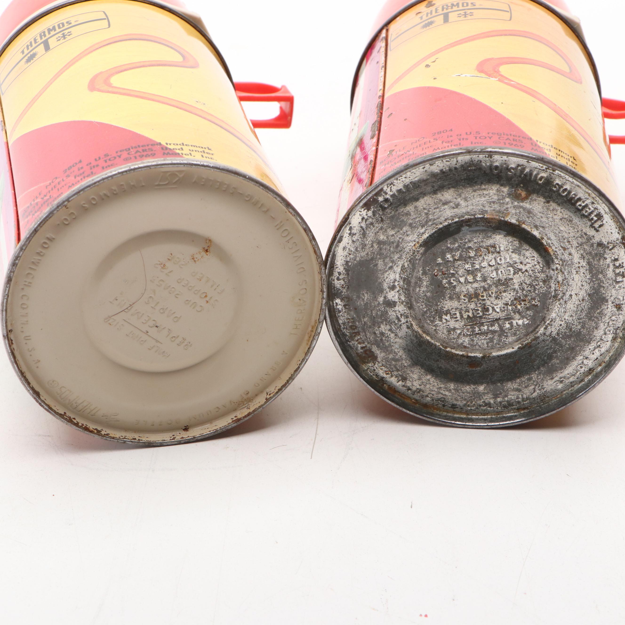 King-Seeley Thermos Co. Hot Wheels Metal Lunchbox and Cup, 1969