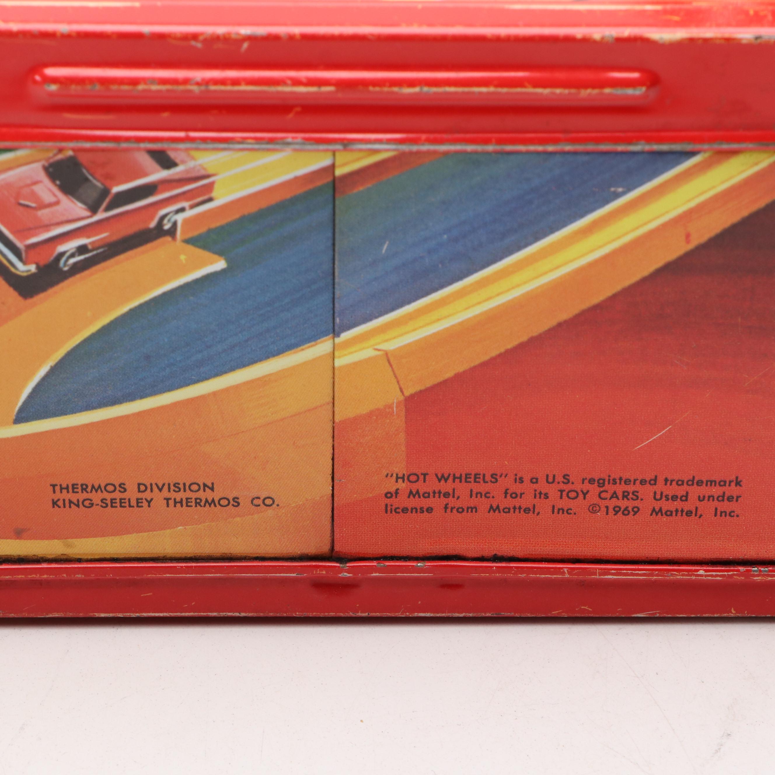 King-Seeley Thermos Co. Hot Wheels Metal Lunchbox and Cup, 1969