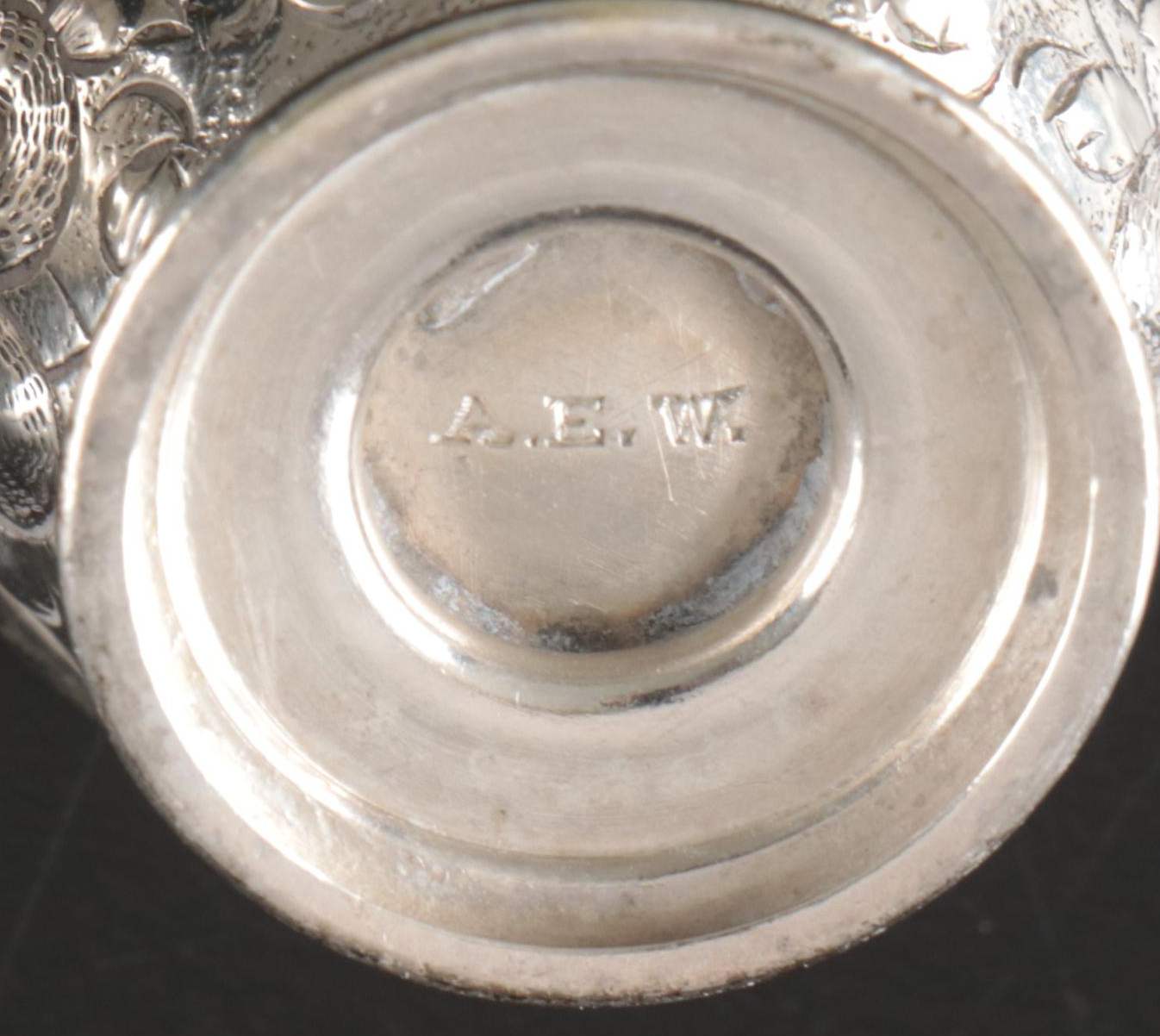 Miniature Sterling Silver Trays and Bowls with Wax Fruit