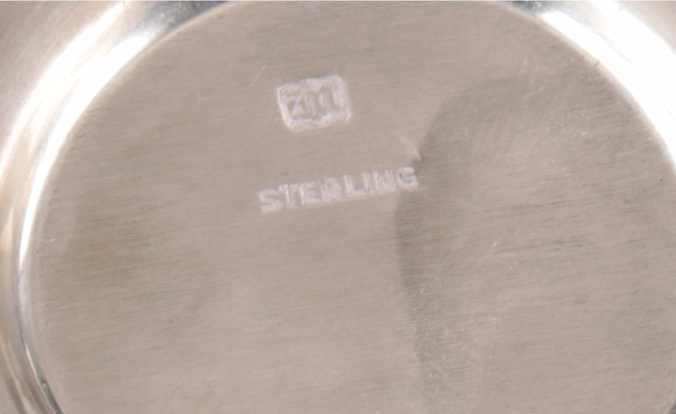 Miniature Sterling Silver Trays and Bowls with Wax Fruit