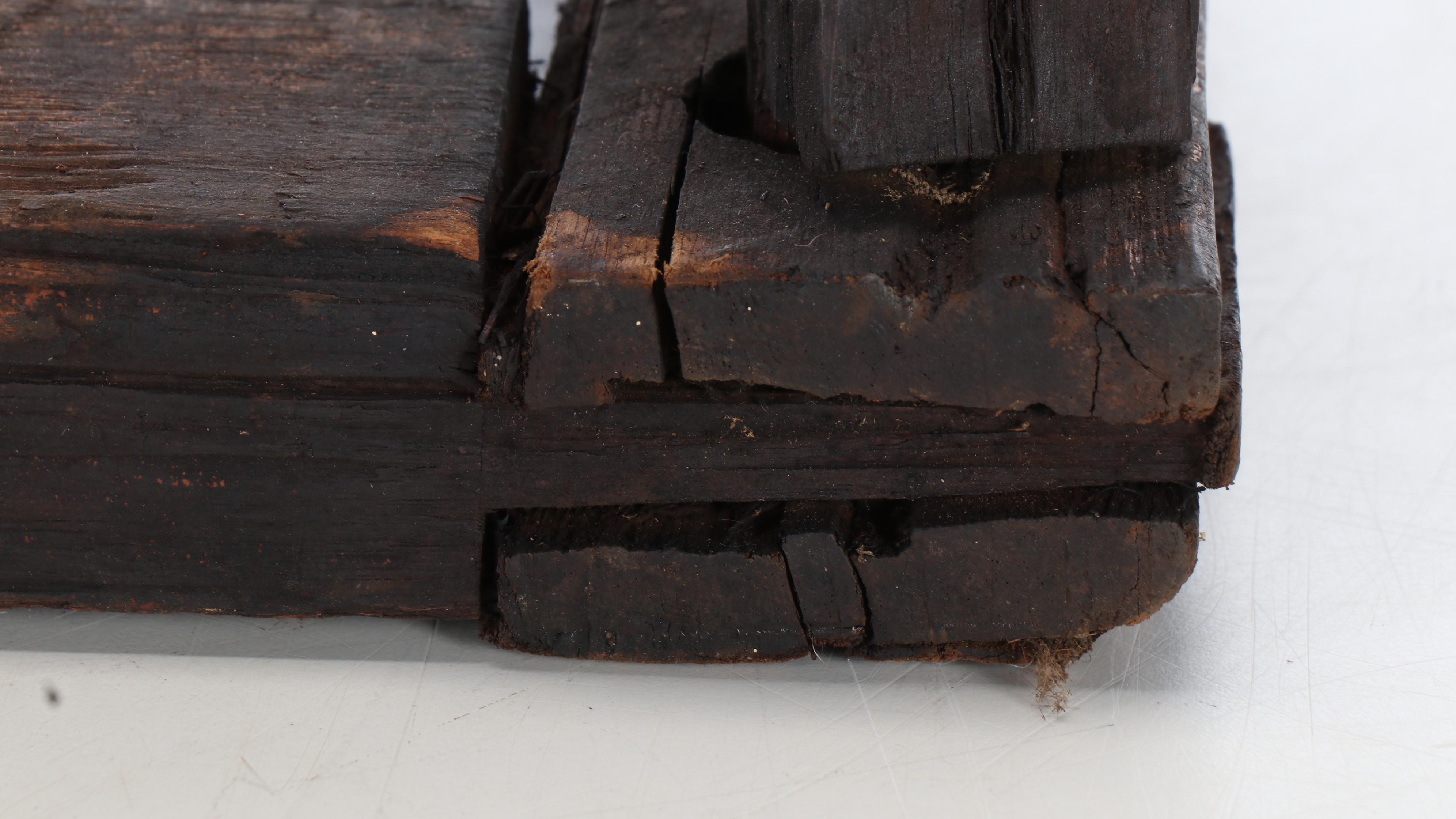 Pair of Wooden Siheyuan Stools with Woven Tops