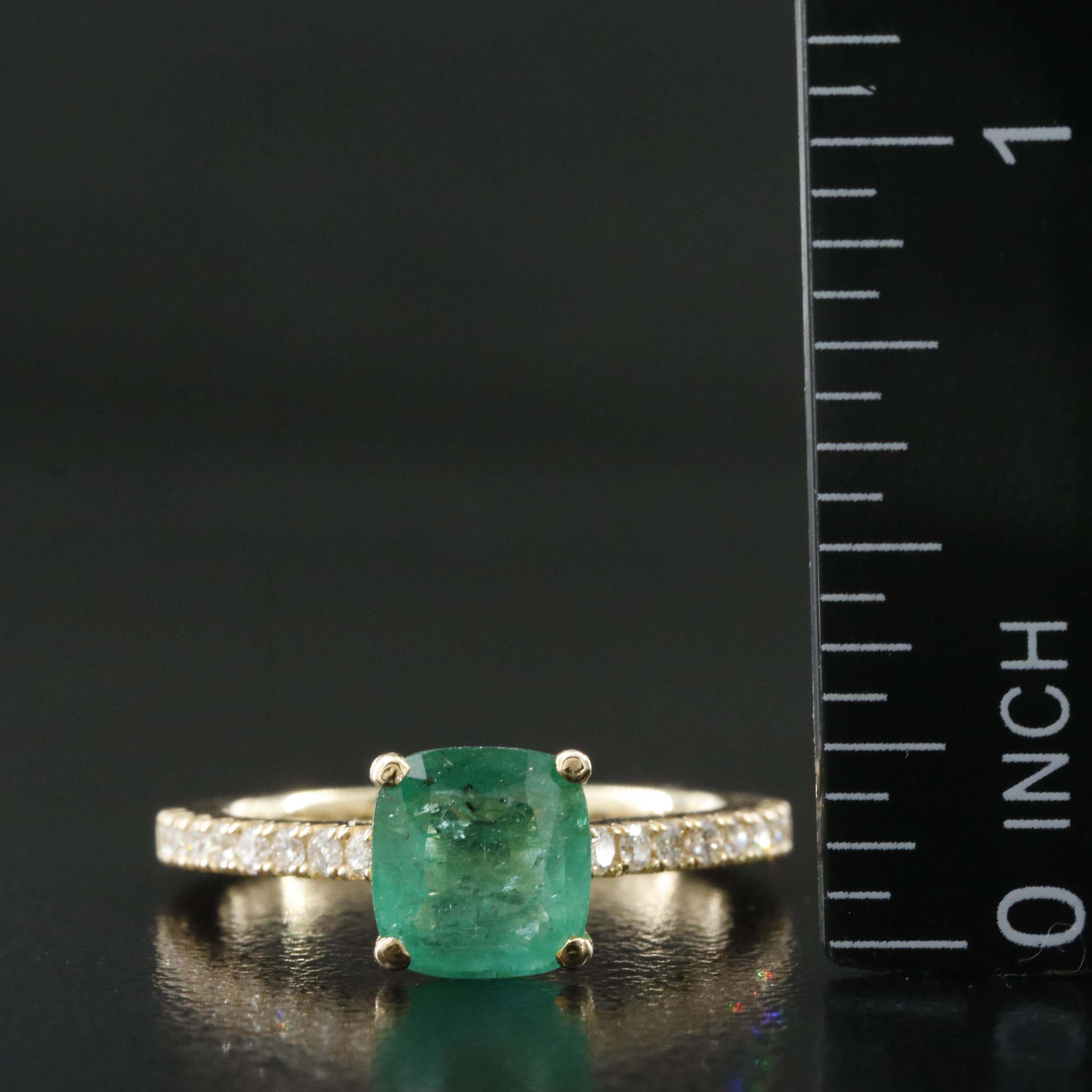 14K 1.60 CT Emerald and Diamond Ring with GIA Report