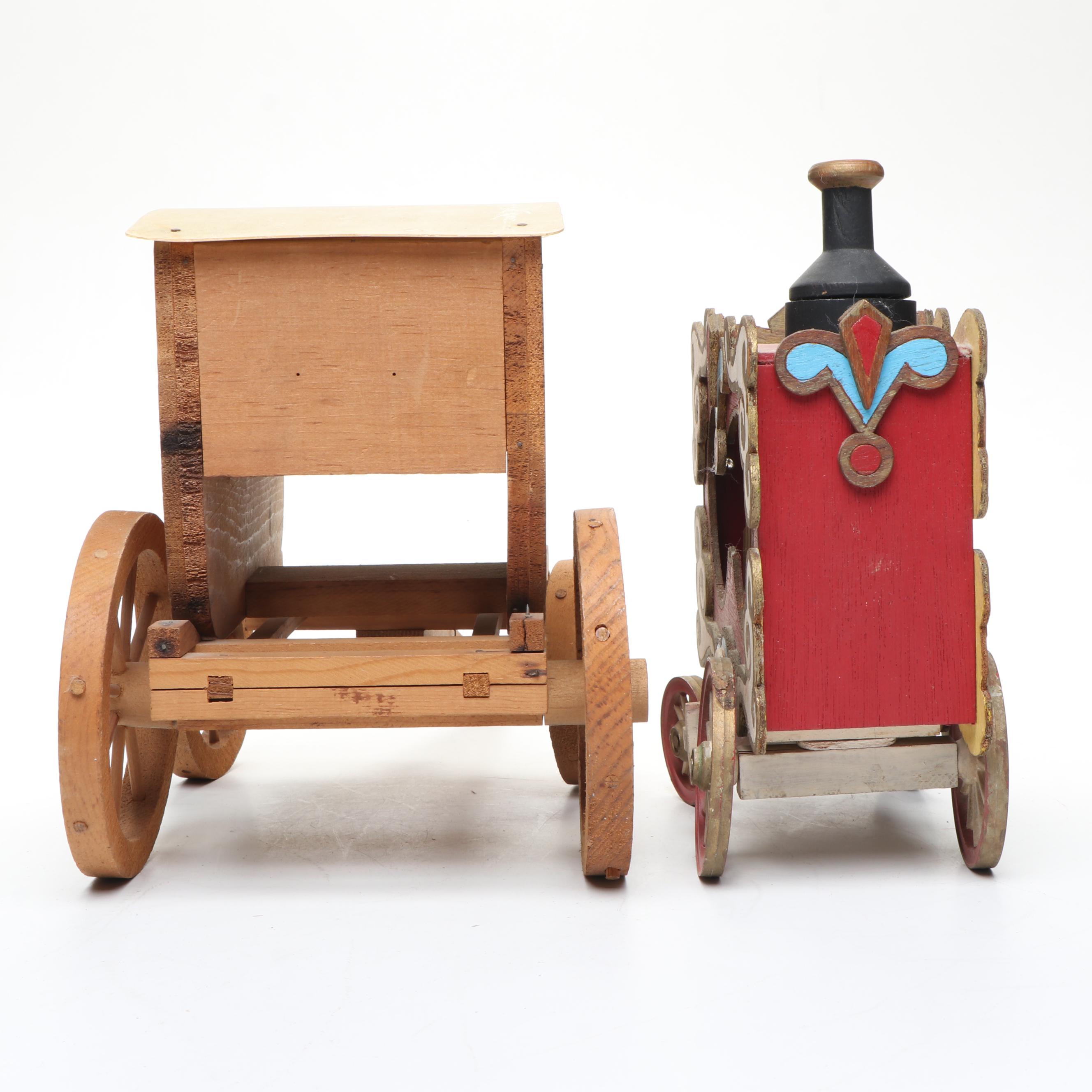 Wells Fargo & Co. Wooden Wagon with Horses and Carriage