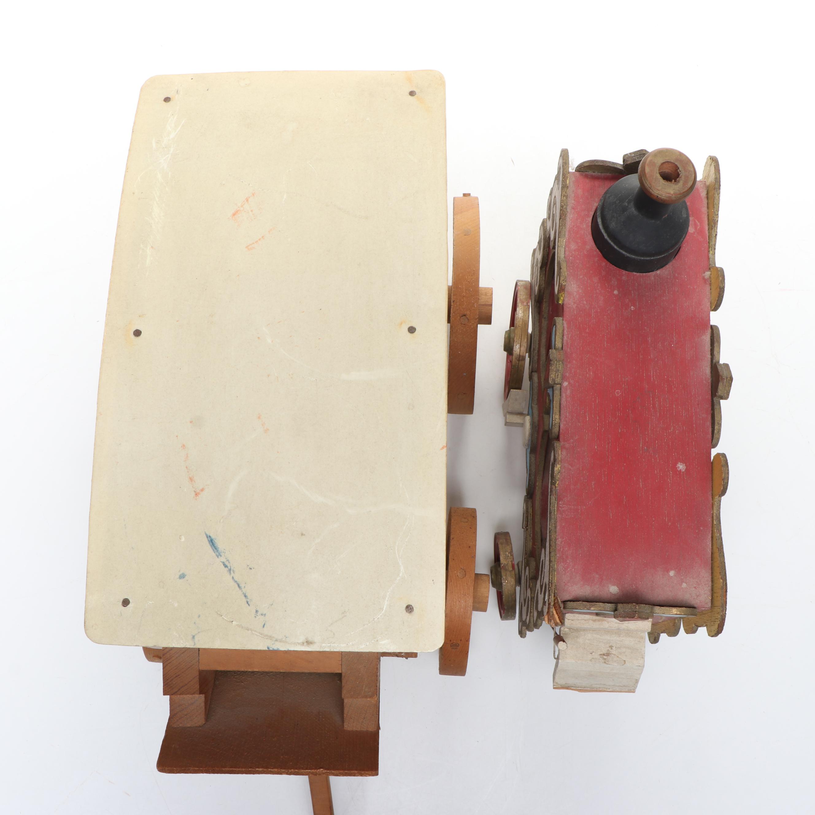 Wells Fargo & Co. Wooden Wagon with Horses and Carriage