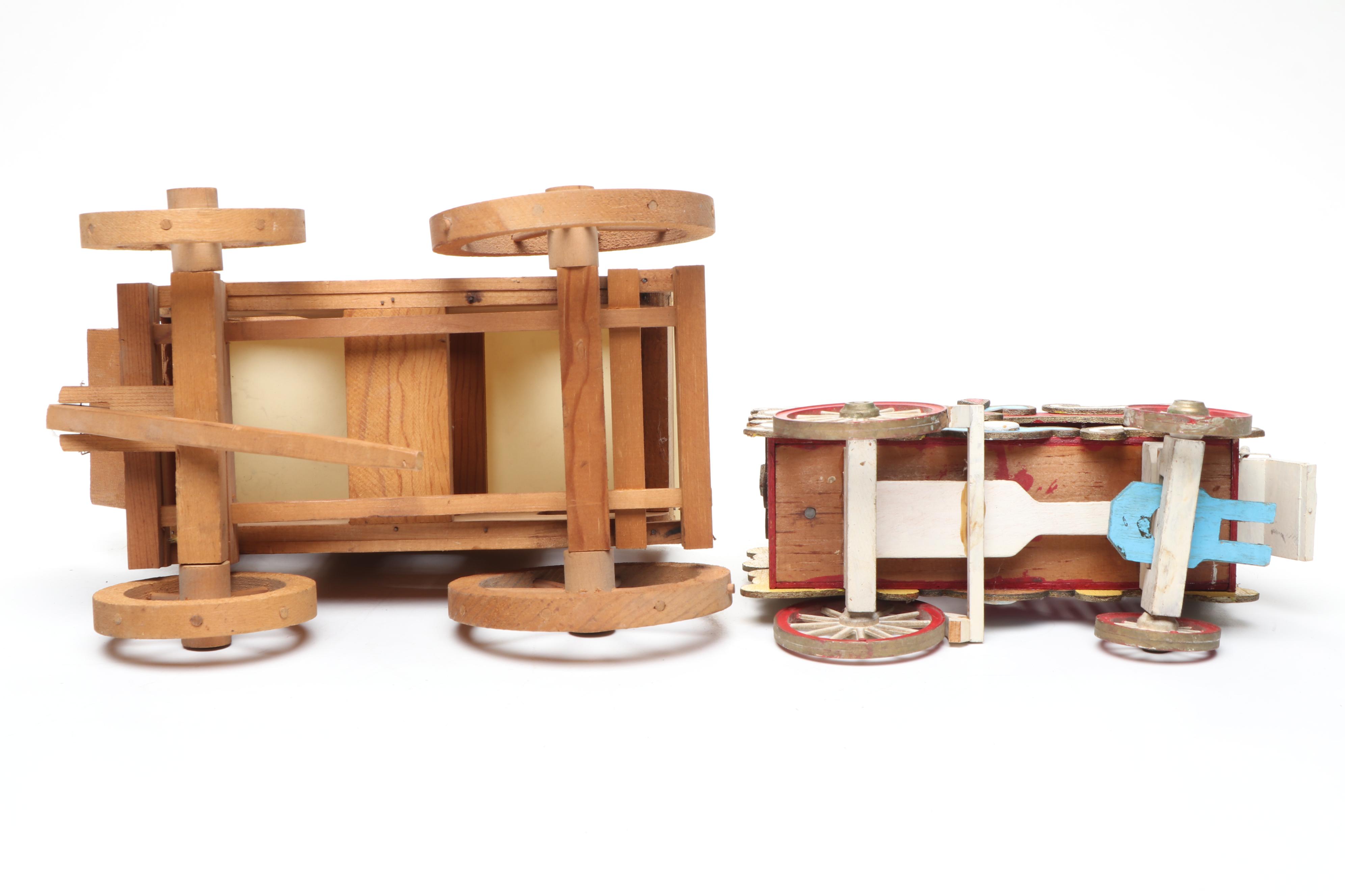 Wells Fargo & Co. Wooden Wagon with Horses and Carriage