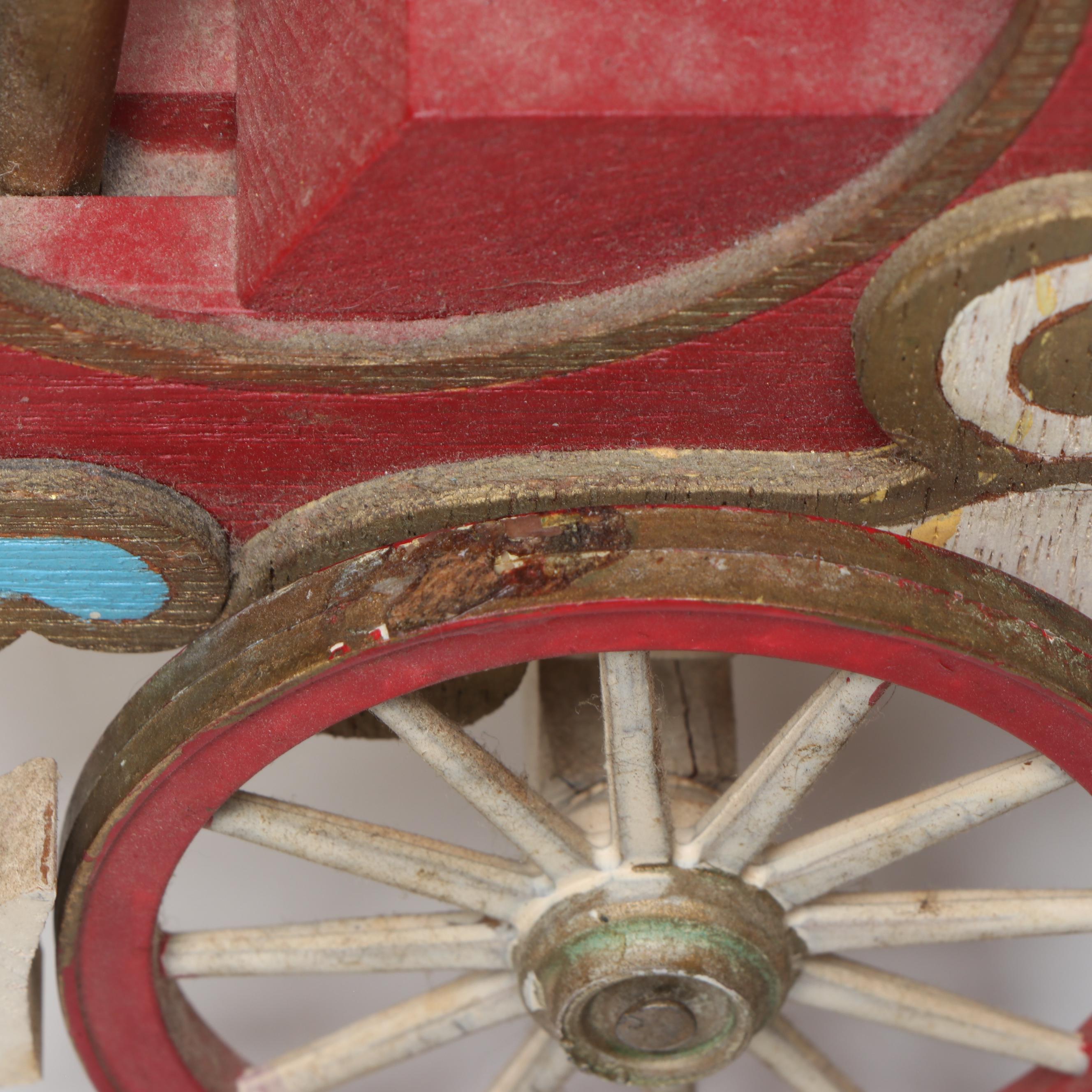 Wells Fargo & Co. Wooden Wagon with Horses and Carriage