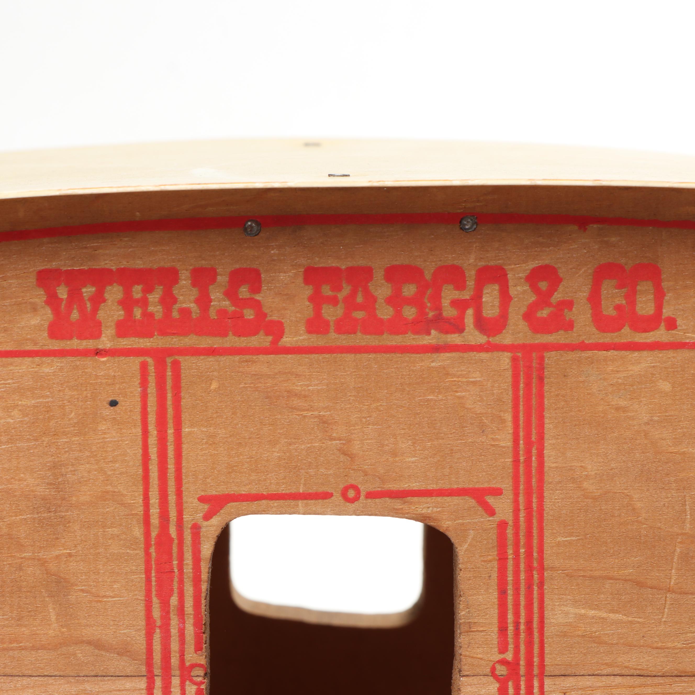 Wells Fargo & Co. Wooden Wagon with Horses and Carriage
