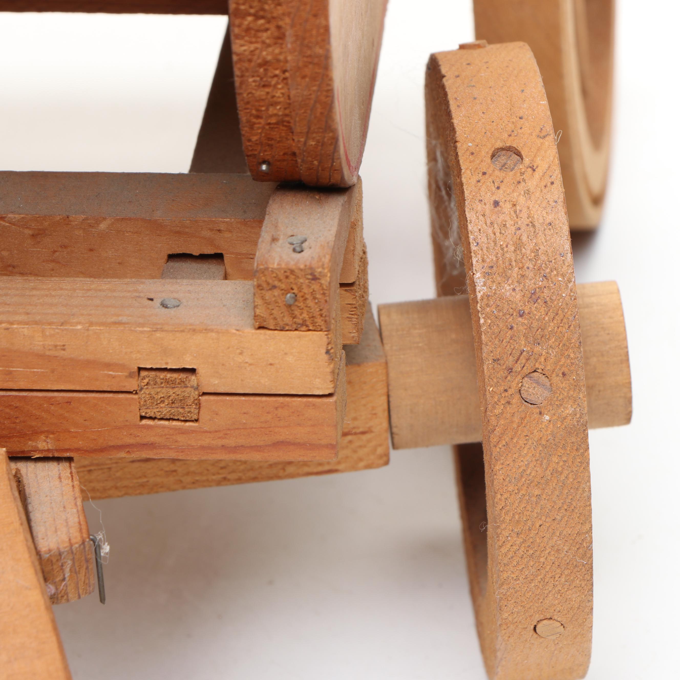 Wells Fargo & Co. Wooden Wagon with Horses and Carriage