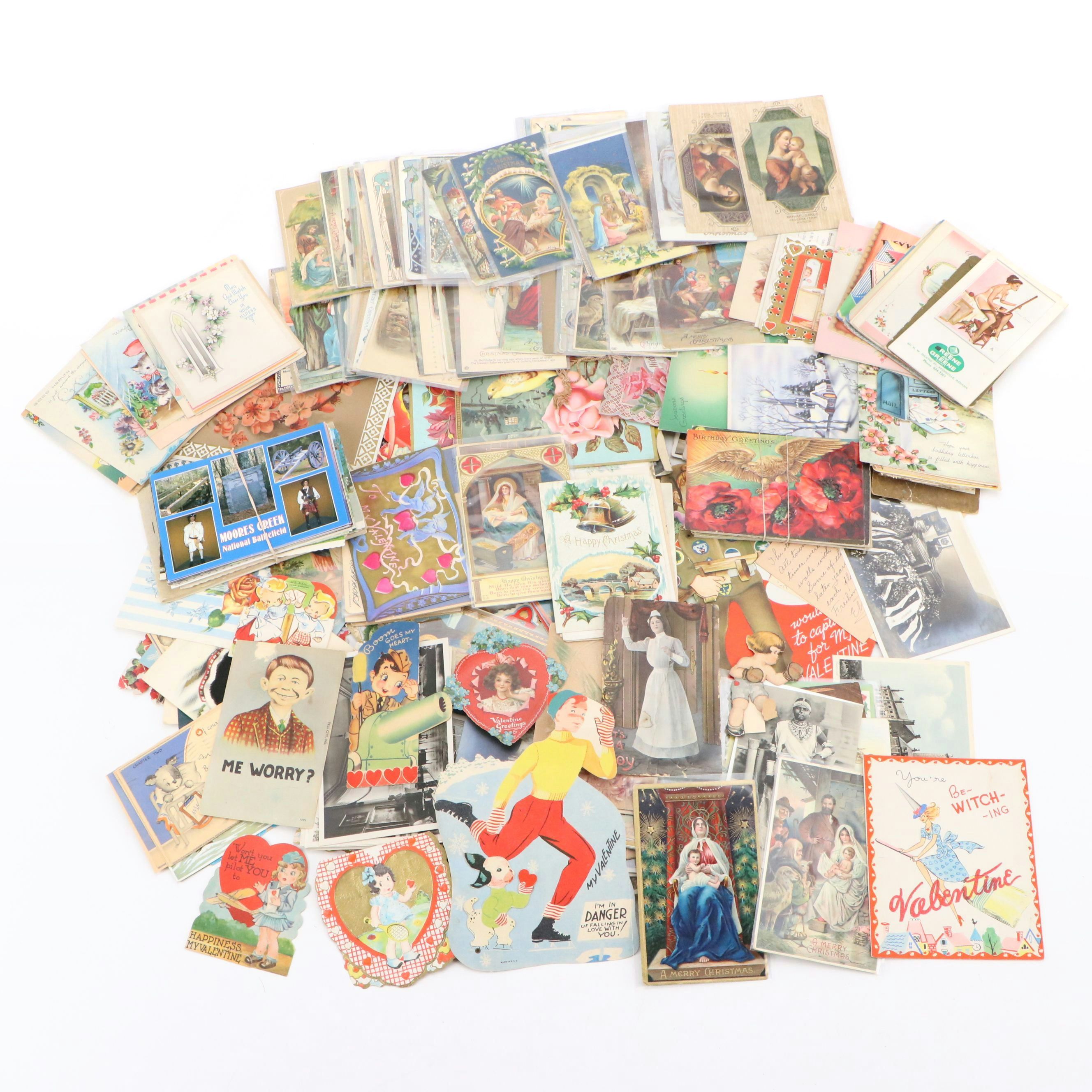 Valentine's Day, Christmas with Other Greeting Cards and Postcards