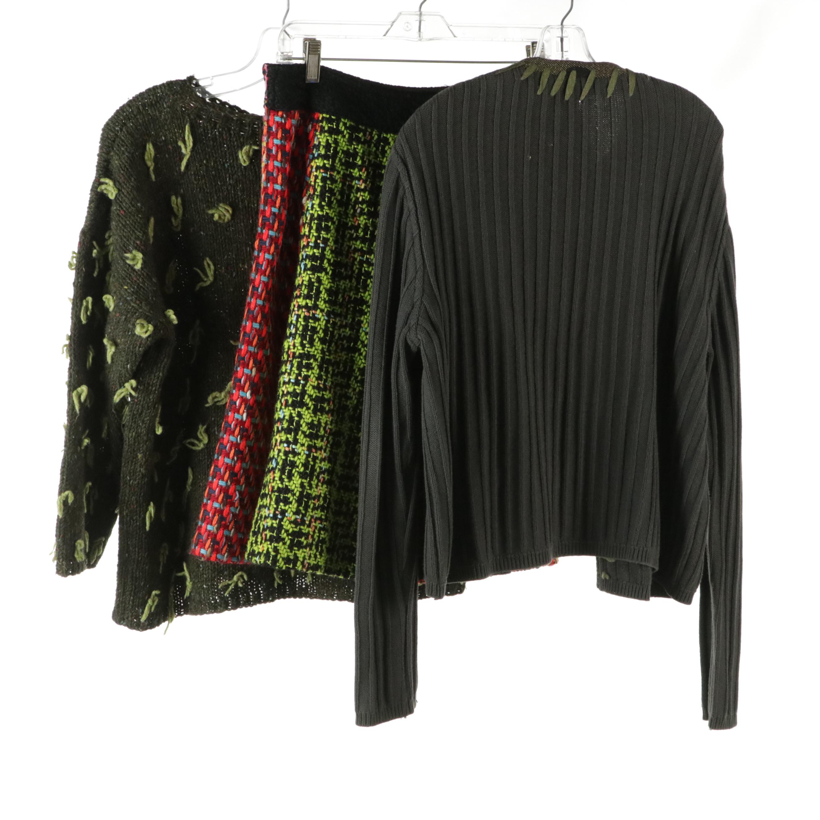 Koos Van Den Akker Cardigan, Fabulous Multicolored Wool Skirt & Other Sweater