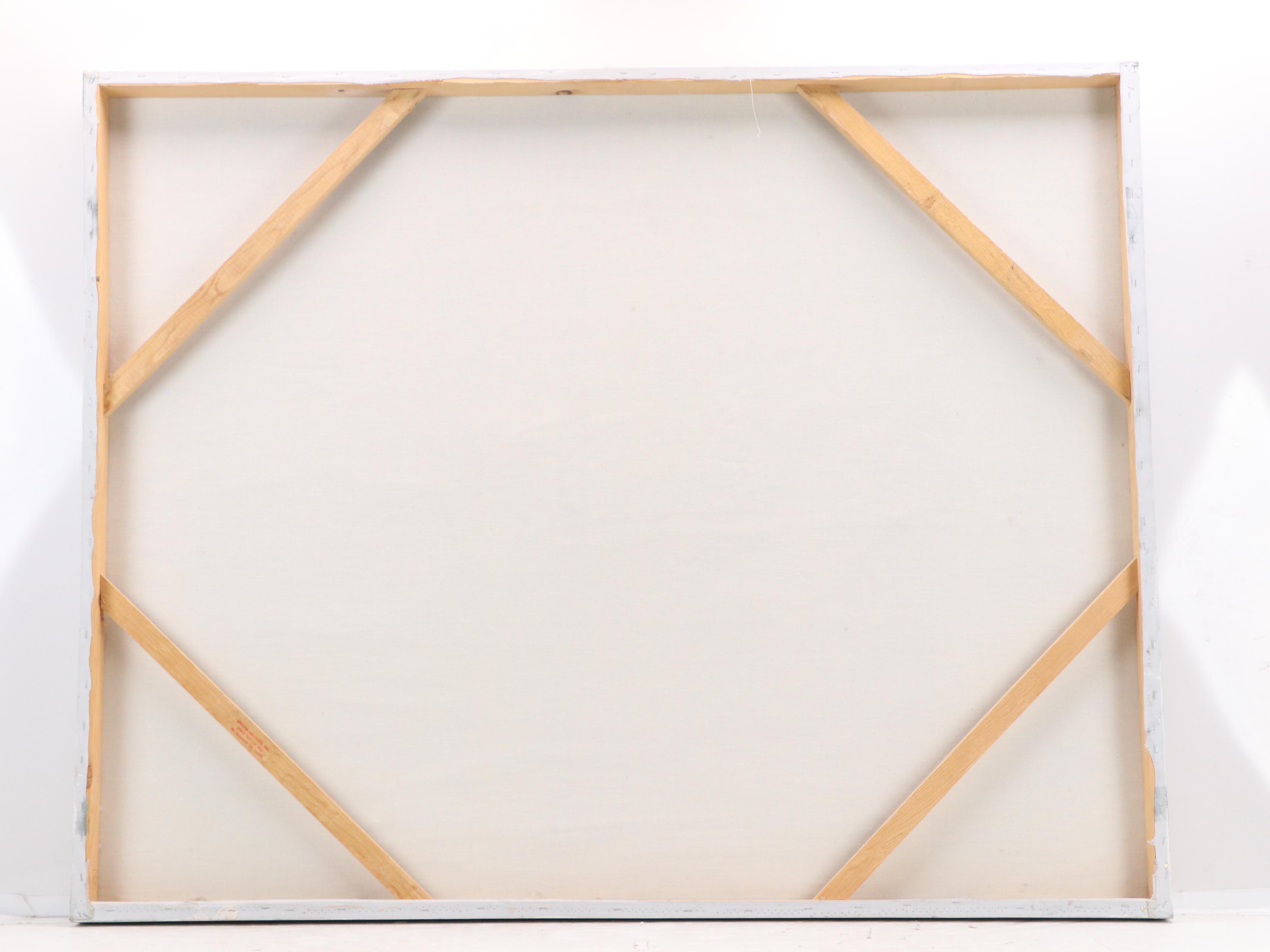 M. Hawk Large-Scale Impasto Acrylic Painting of Southwestern Pueblo Buildings