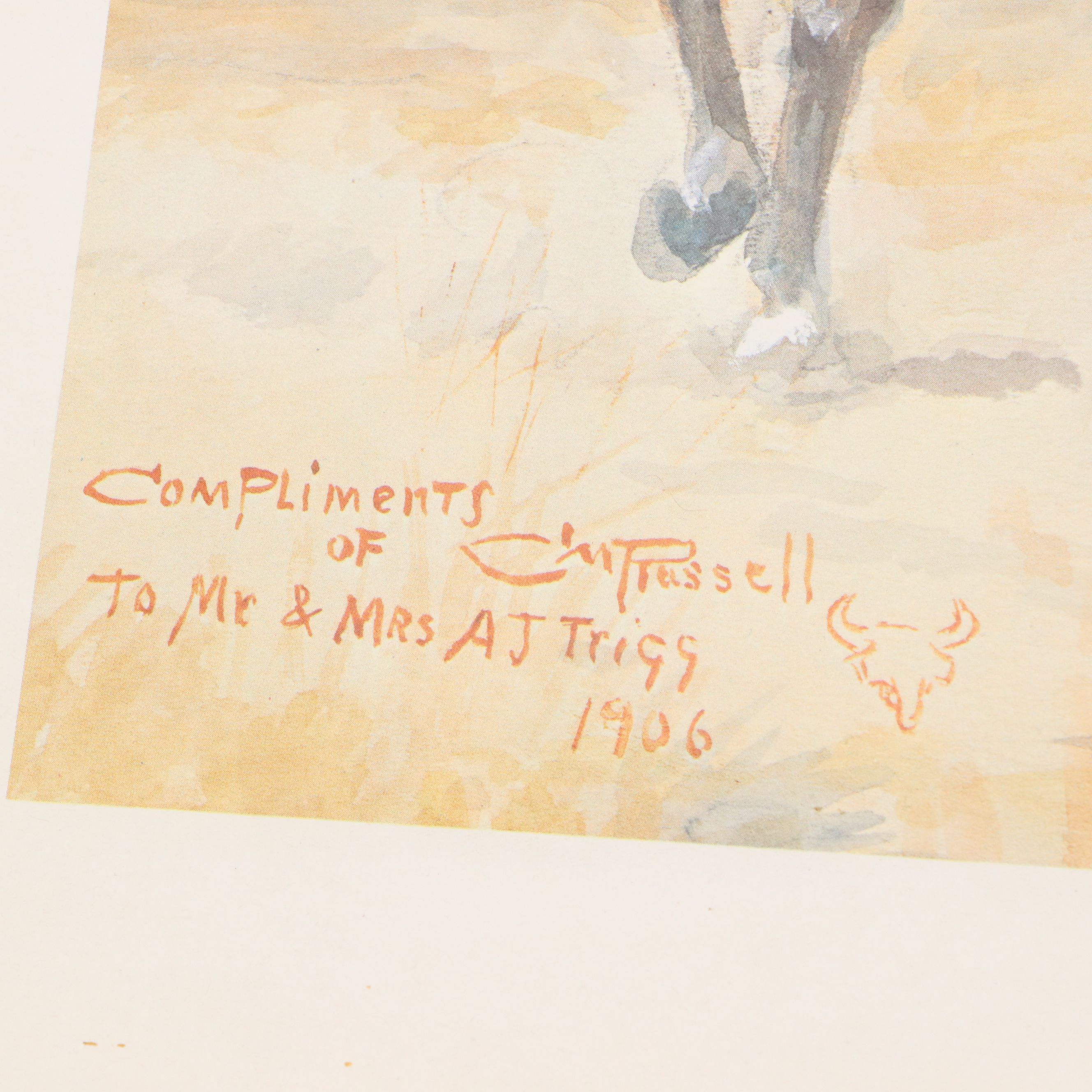 Offset Lithographs After Charles Marion Russell "Russell on Neenah" and More